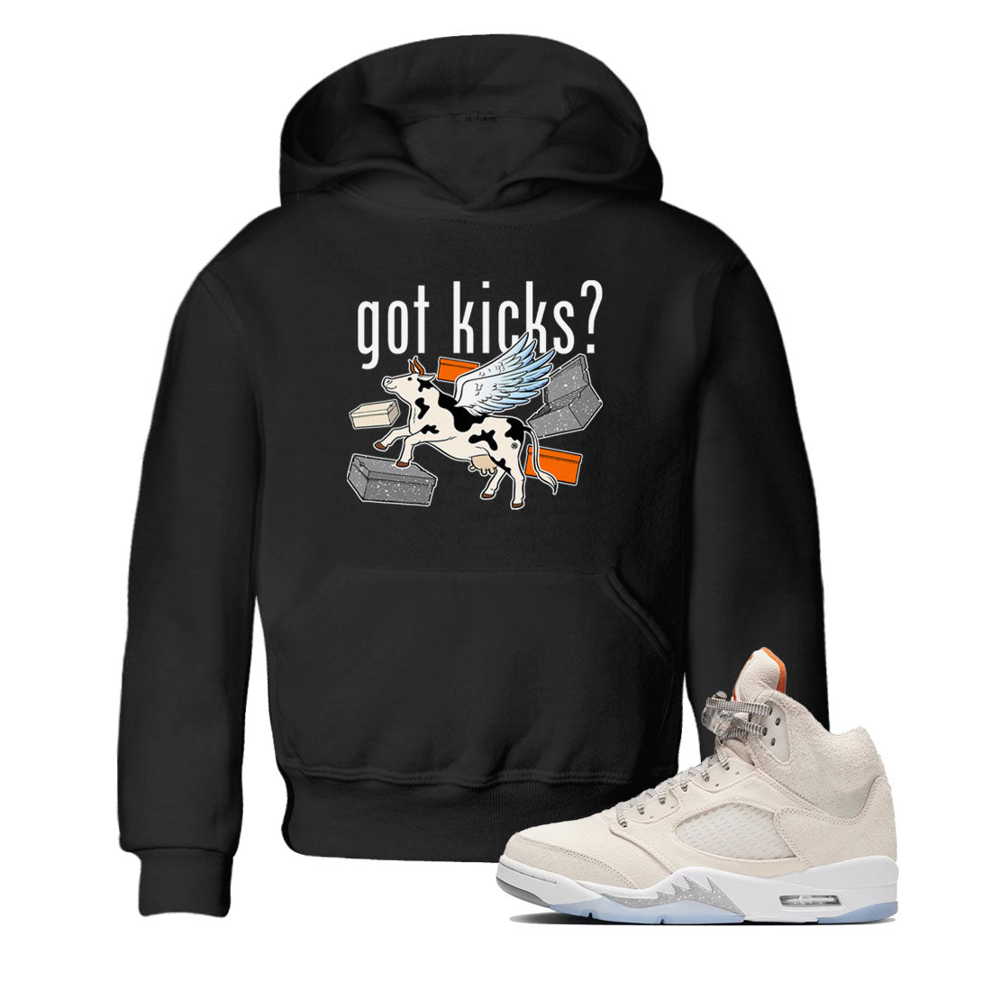 Cow Got Kicks snkmatch Tees Kids - Air Jordan 5 Craft