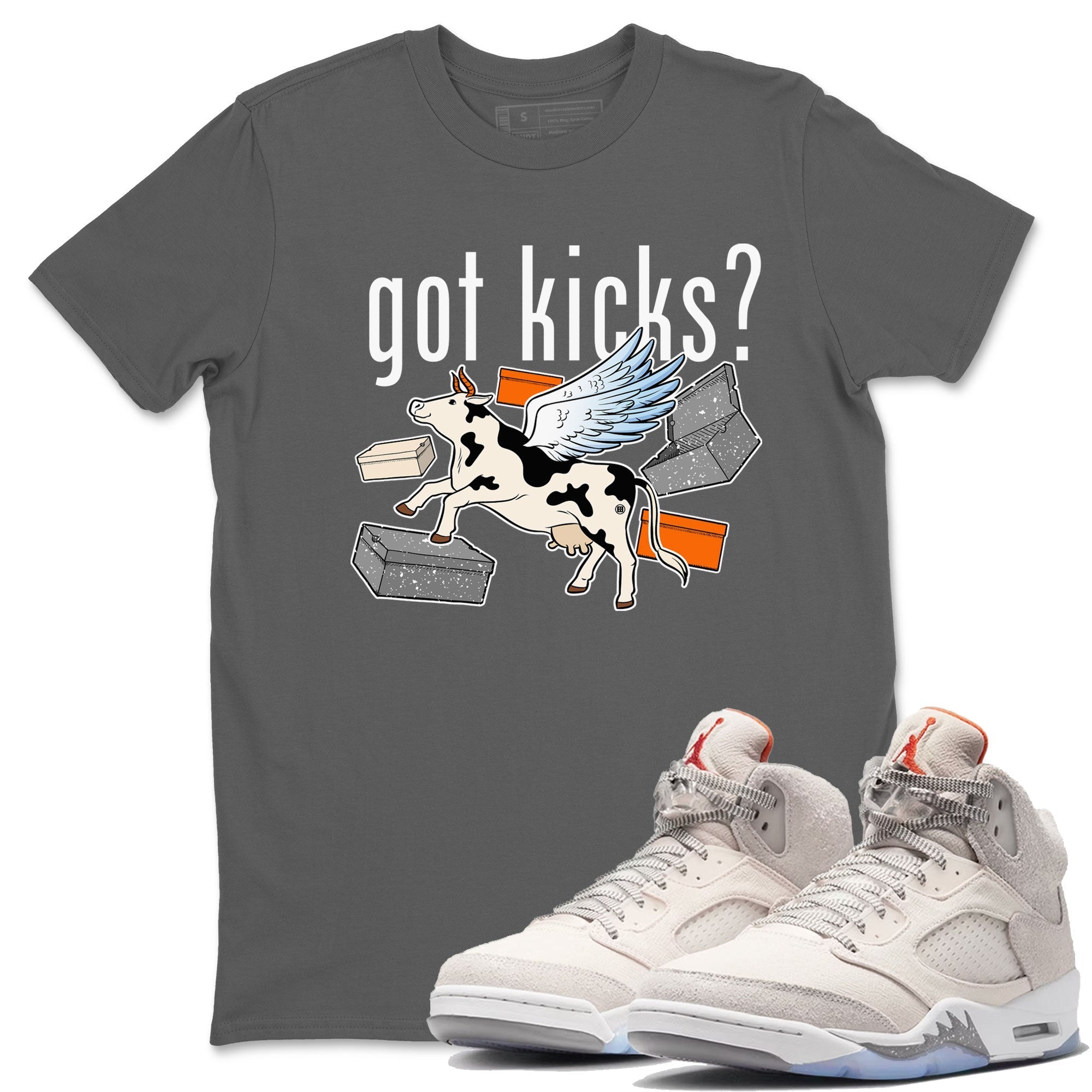 Cow Got Kicks snkmatch Tees - Air Jordan 5 Craft