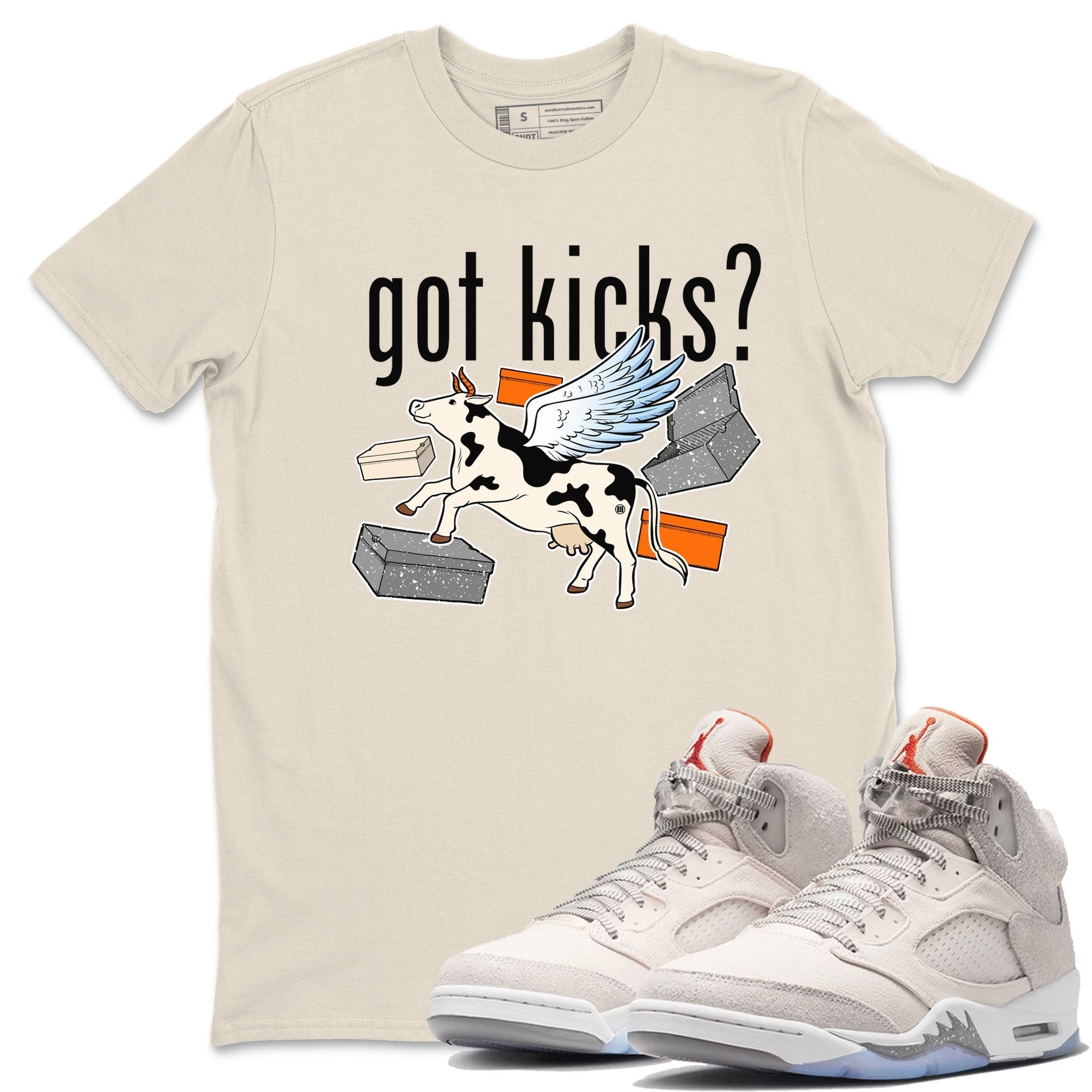 Cow Got Kicks snkmatch Tees - Air Jordan 5 Craft