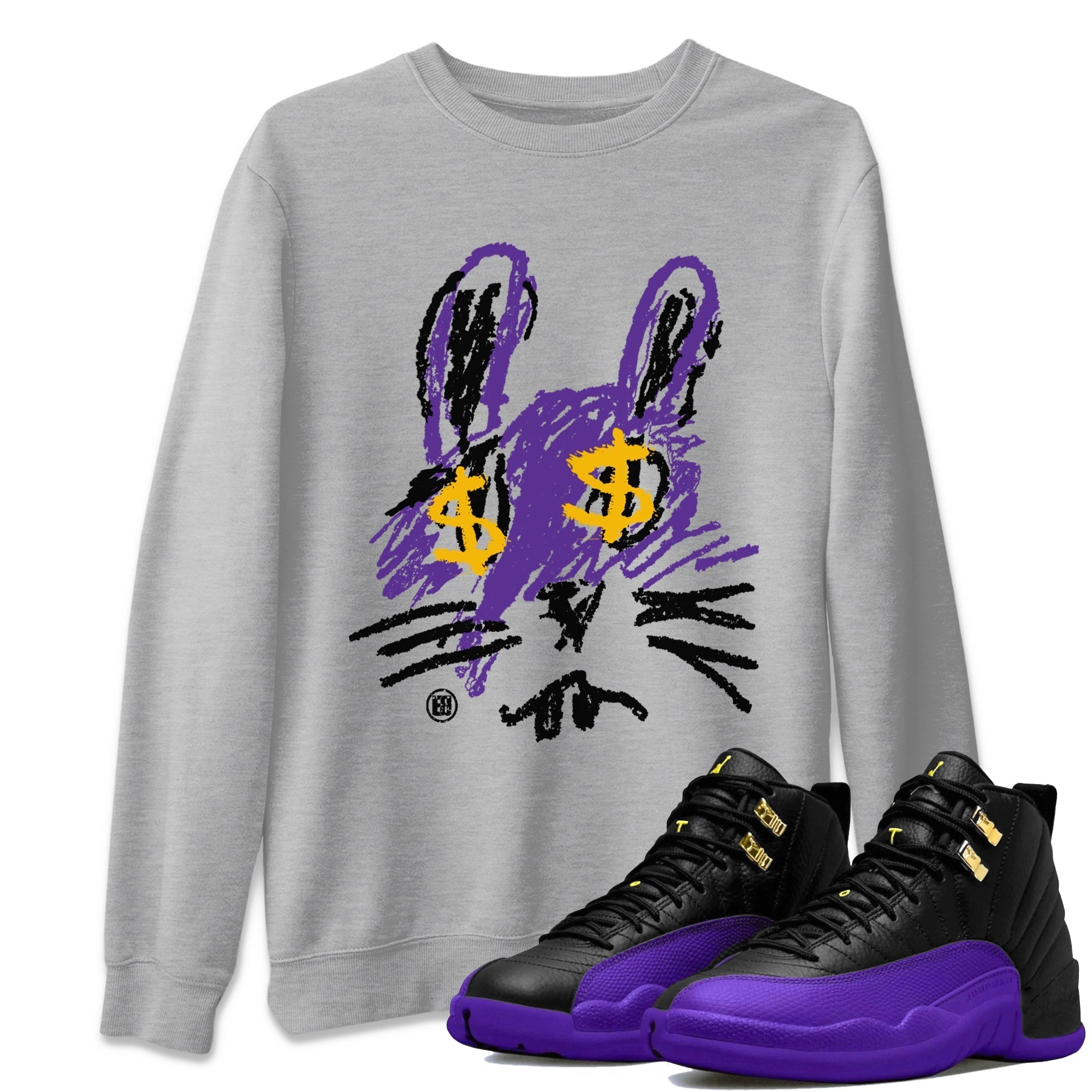 Crayon Bunny Unisex Tops - Air Jordan 12 Field Purple