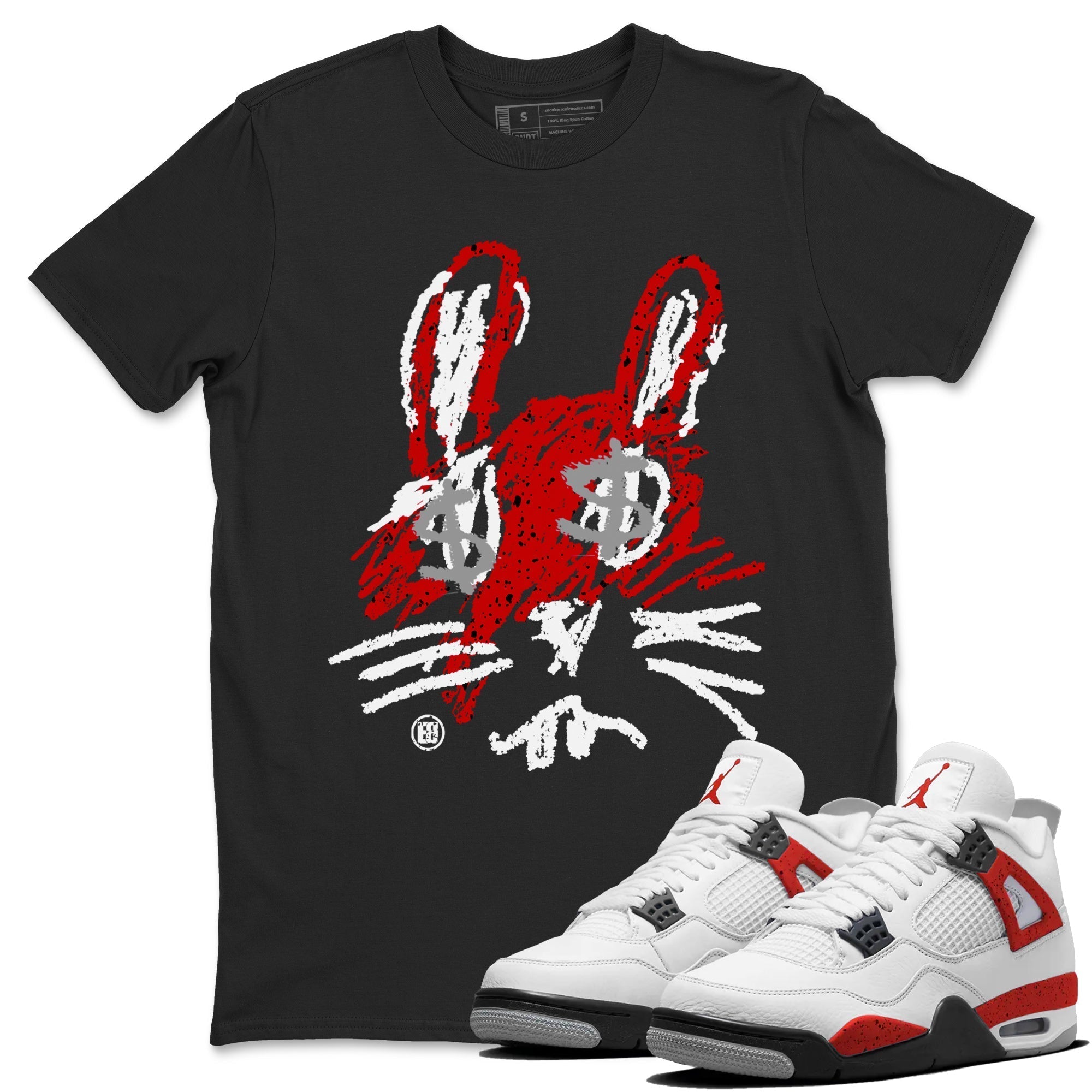 Crayon Bunny Unisex Tops - Air Jordan 4 Red Cement