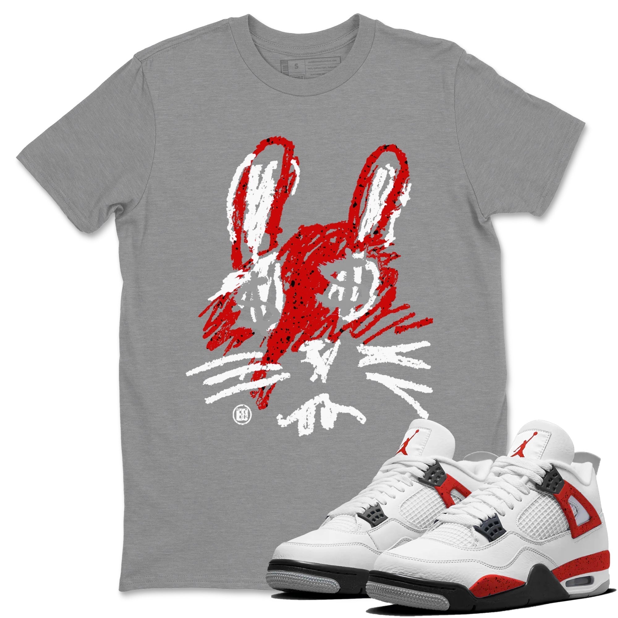 Crayon Bunny Unisex Tops - Air Jordan 4 Red Cement