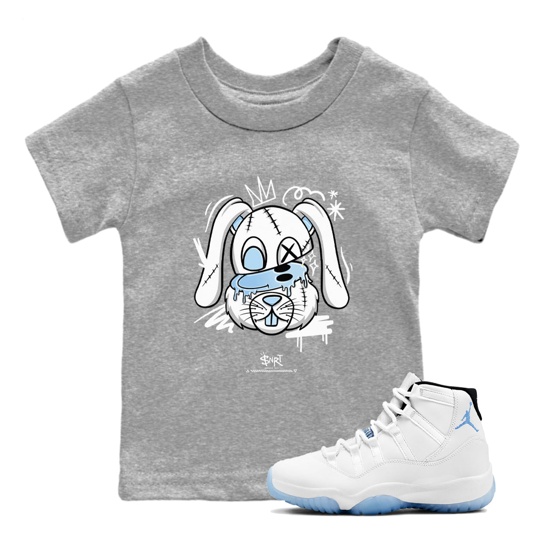 Crazy Bunny snkmatch Tees Kids - Air Jordan 11 Retro Legend Blue