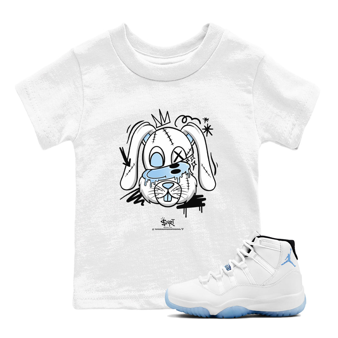 Crazy Bunny snkmatch Tees Kids - Air Jordan 11 Retro Legend Blue