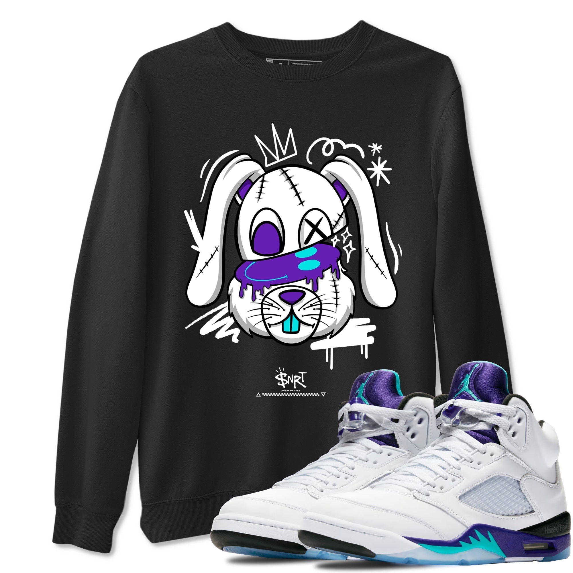 Crazy Bunny snkmatch Tees - Air Jordan 5 Grape