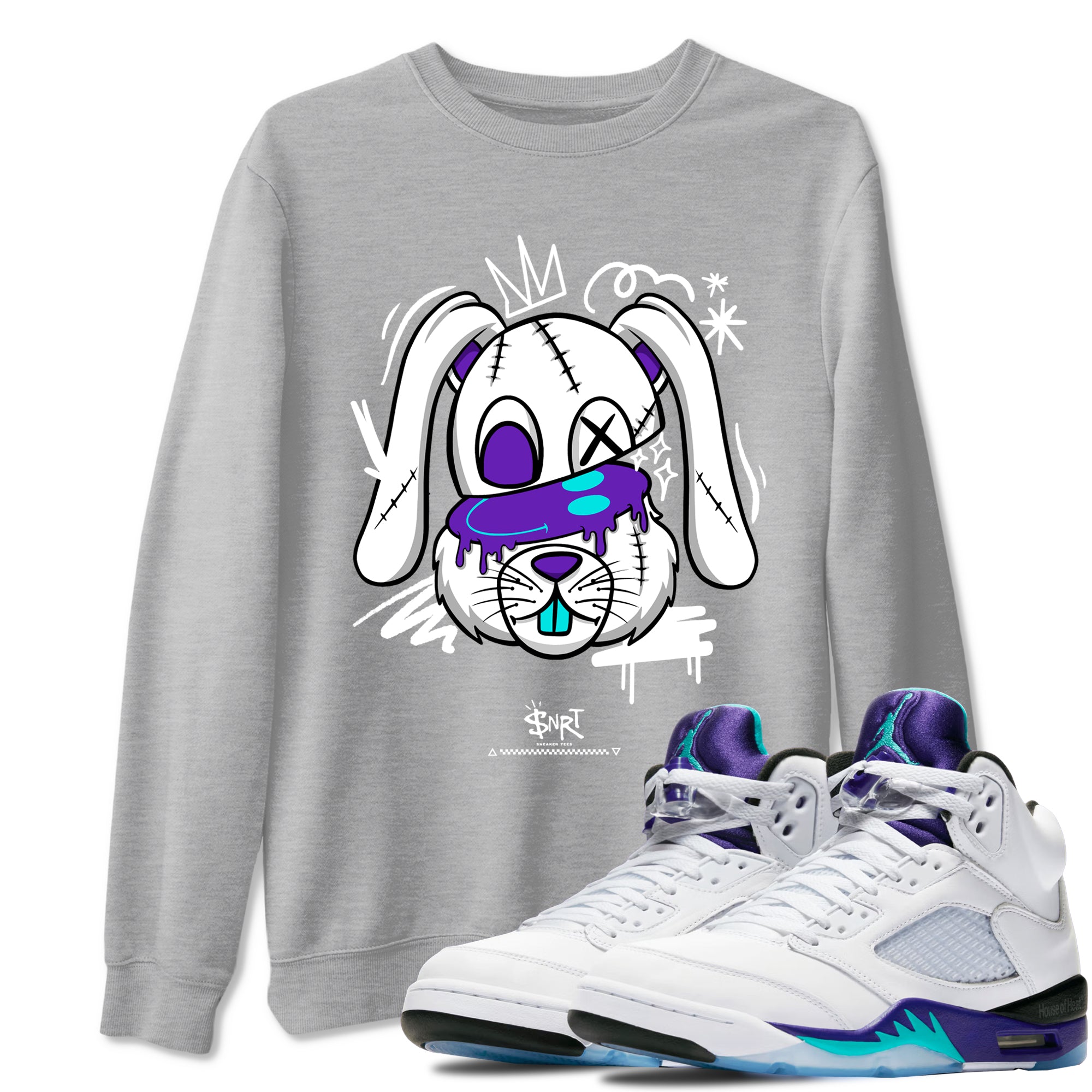 Crazy Bunny snkmatch Tees - Air Jordan 5 Grape
