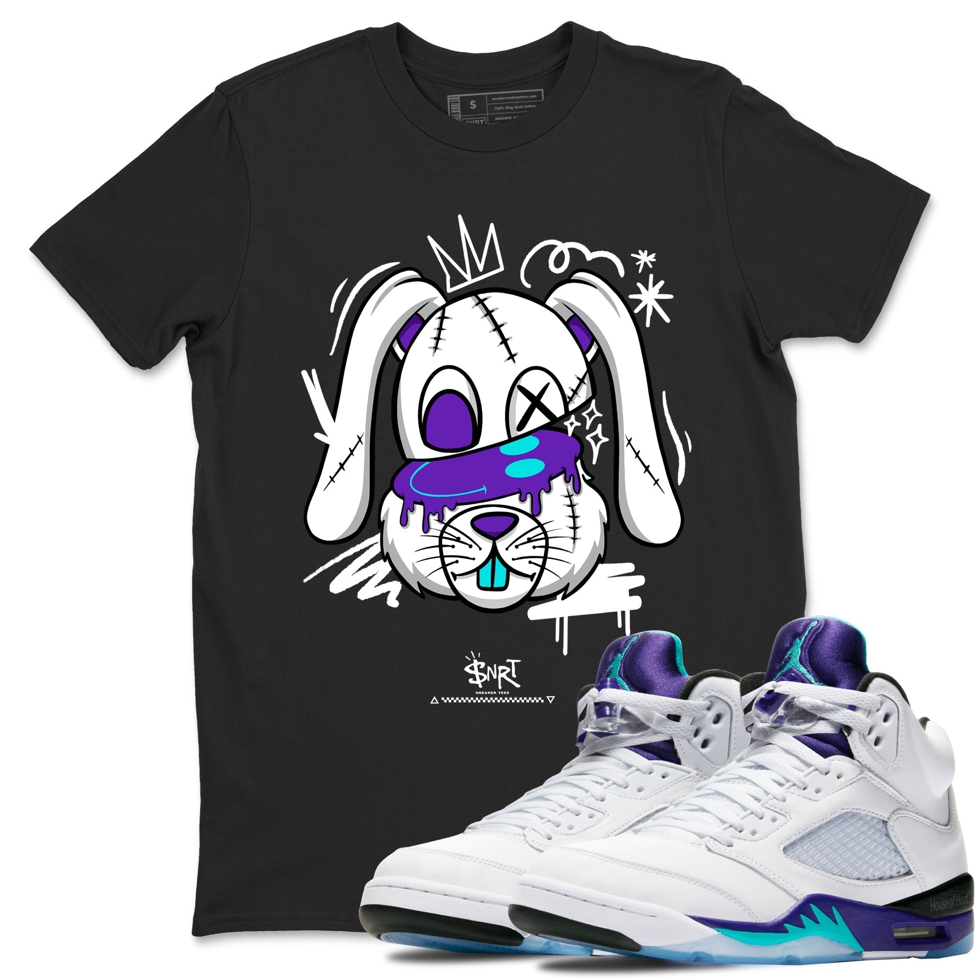 Crazy Bunny snkmatch Tees - Air Jordan 5 Grape