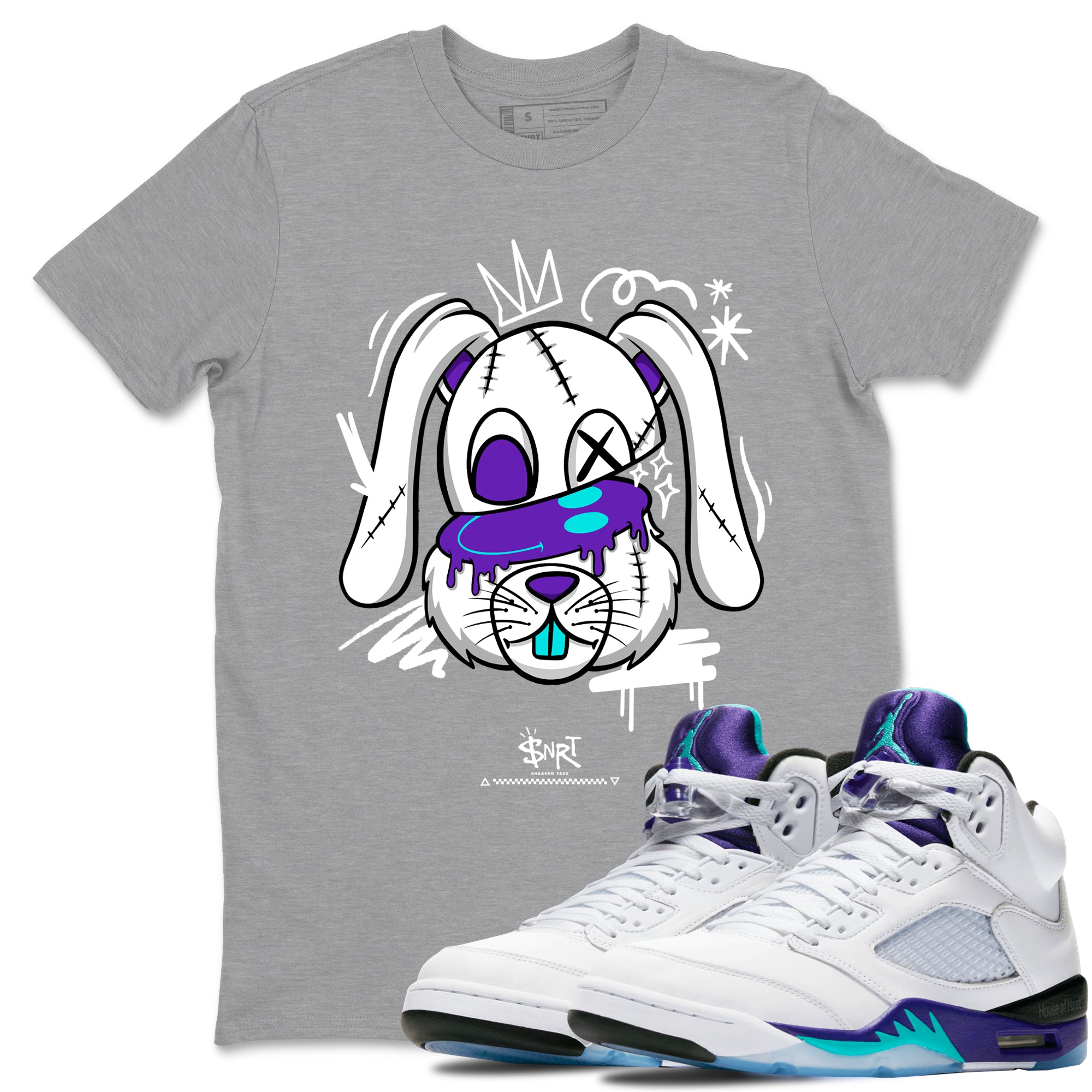 Crazy Bunny snkmatch Tees - Air Jordan 5 Grape