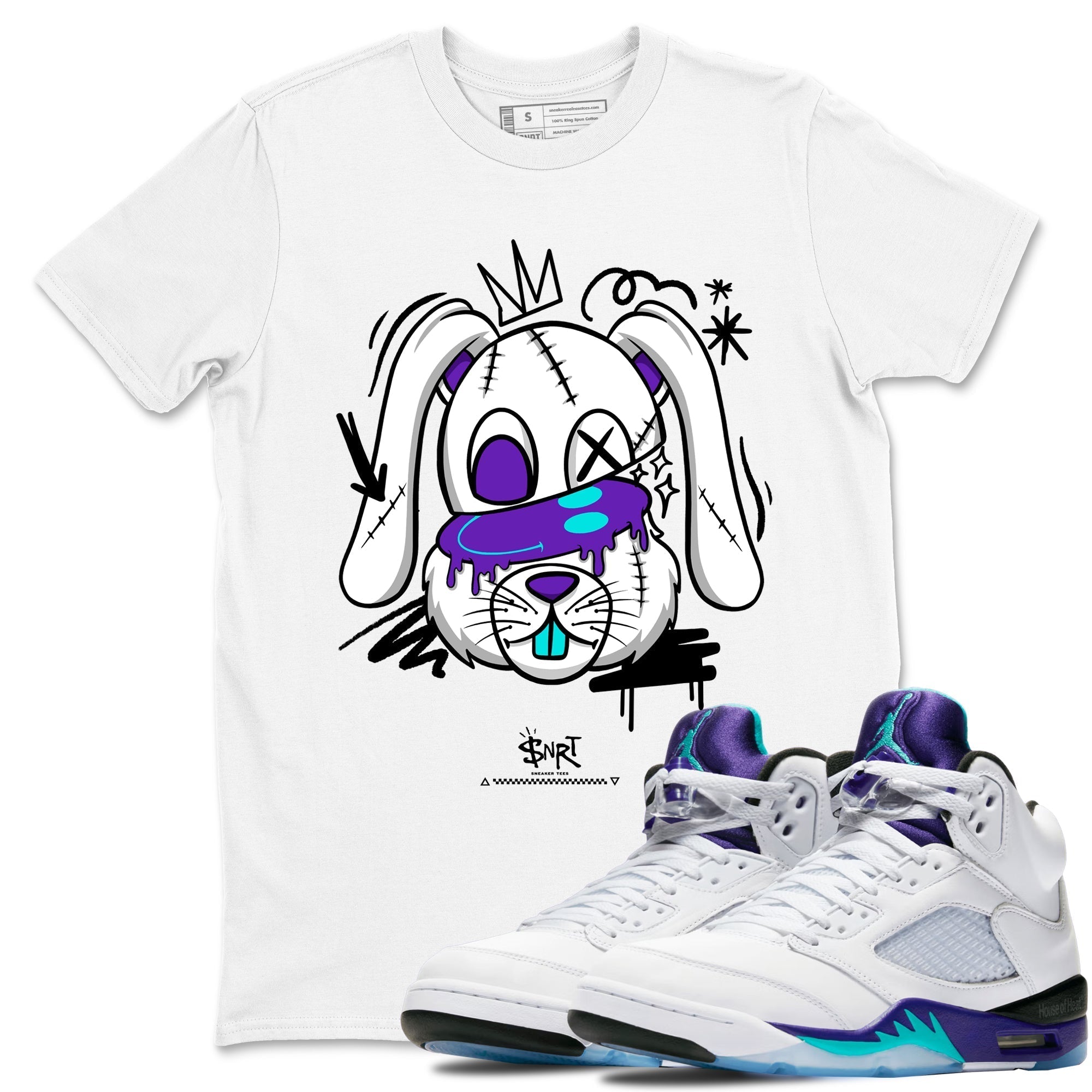 Crazy Bunny snkmatch Tees - Air Jordan 5 Grape
