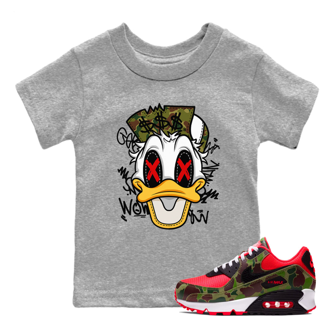 Crazy Duck SNRT Sneaker Tees Kids - Air Max 90 Reverse Duck Camo