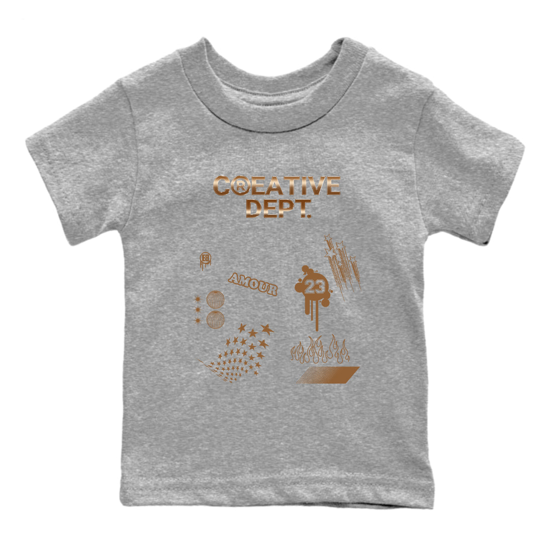 Creative Dept snkmatch Tees Kids - Air Foamposite One Metallic Copper