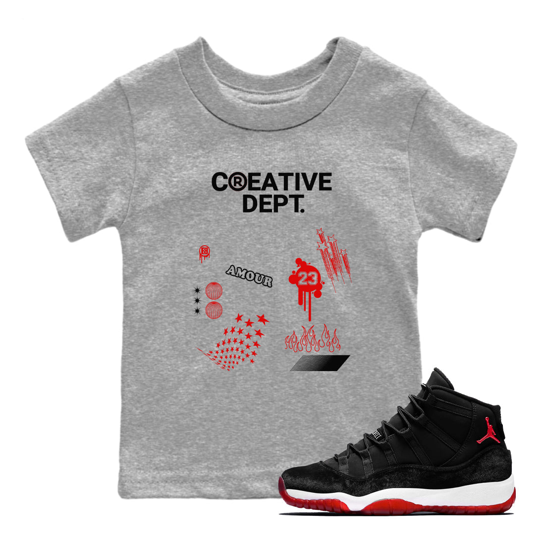 Creative Dept snkmatch Tees Kids - Air Jordan 11 Bred Velvet