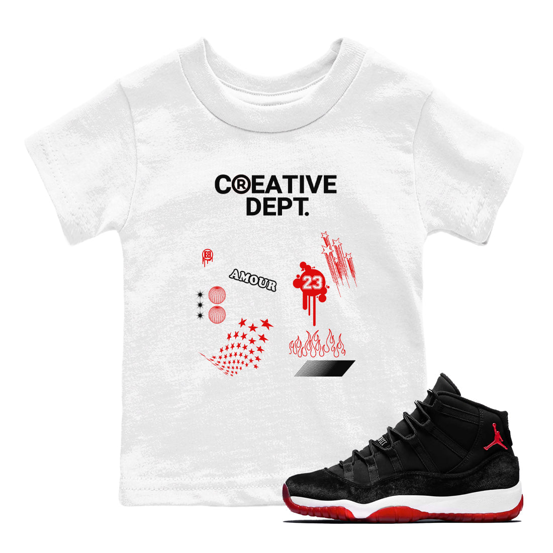 Creative Dept snkmatch Tees Kids - Air Jordan 11 Bred Velvet