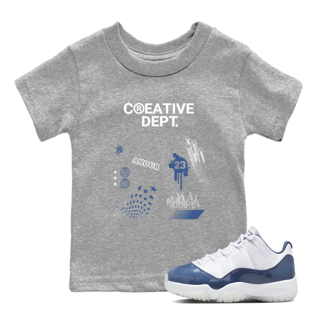 Creative Dept snkmatch Tees Kids - Air Jordan 11 Diffused Blue