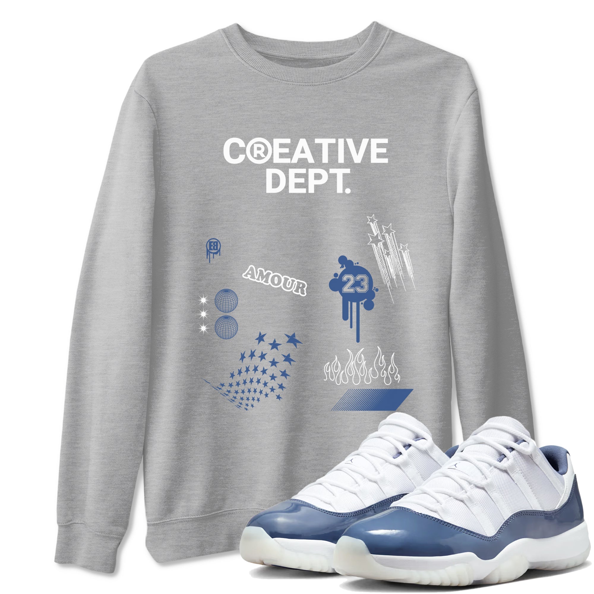 Creative Dept snkmatch Tees - Air Jordan 11 Diffused Blue