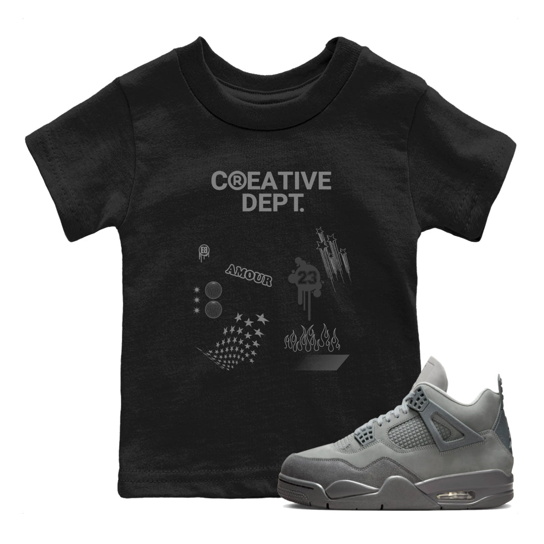 Creative Dept snkmatch Tees Kids - Air Jordan 4 Wet Cement