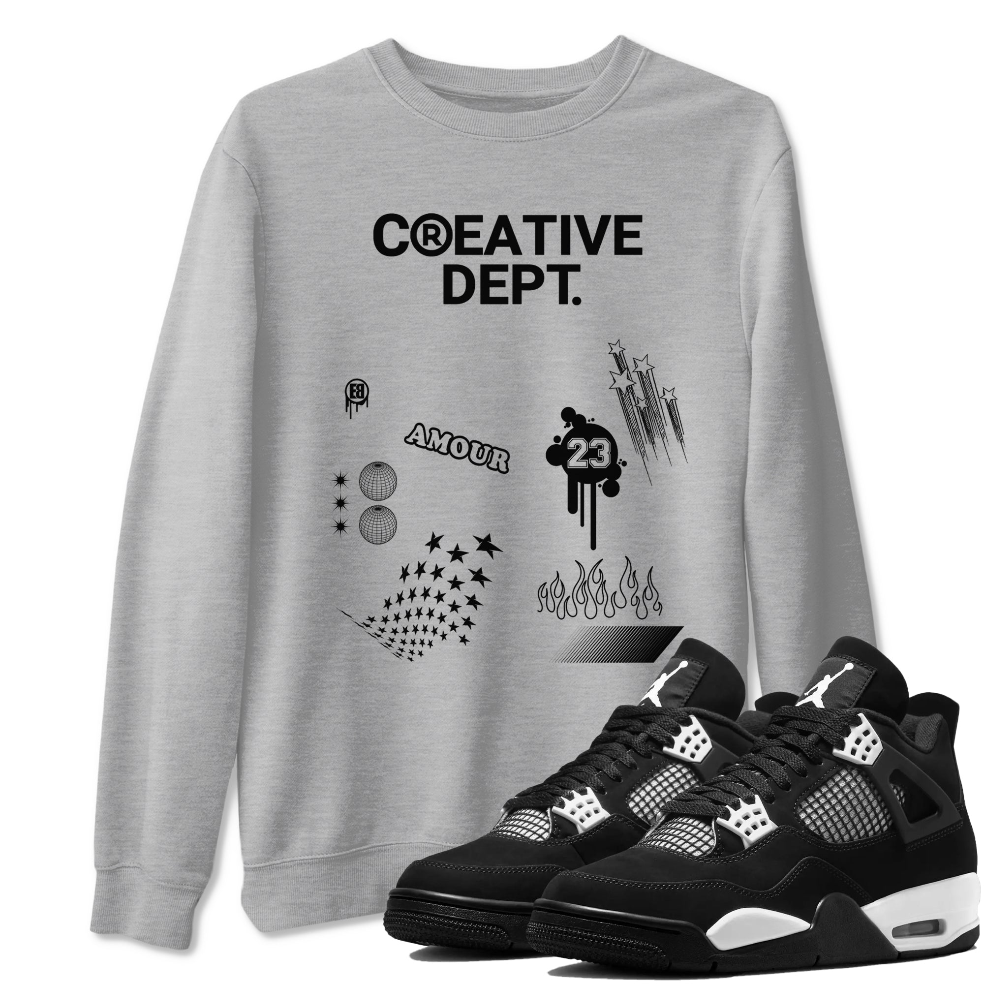 Creative Dept snkmatch Tees - Air Jordan 4 White Thunder