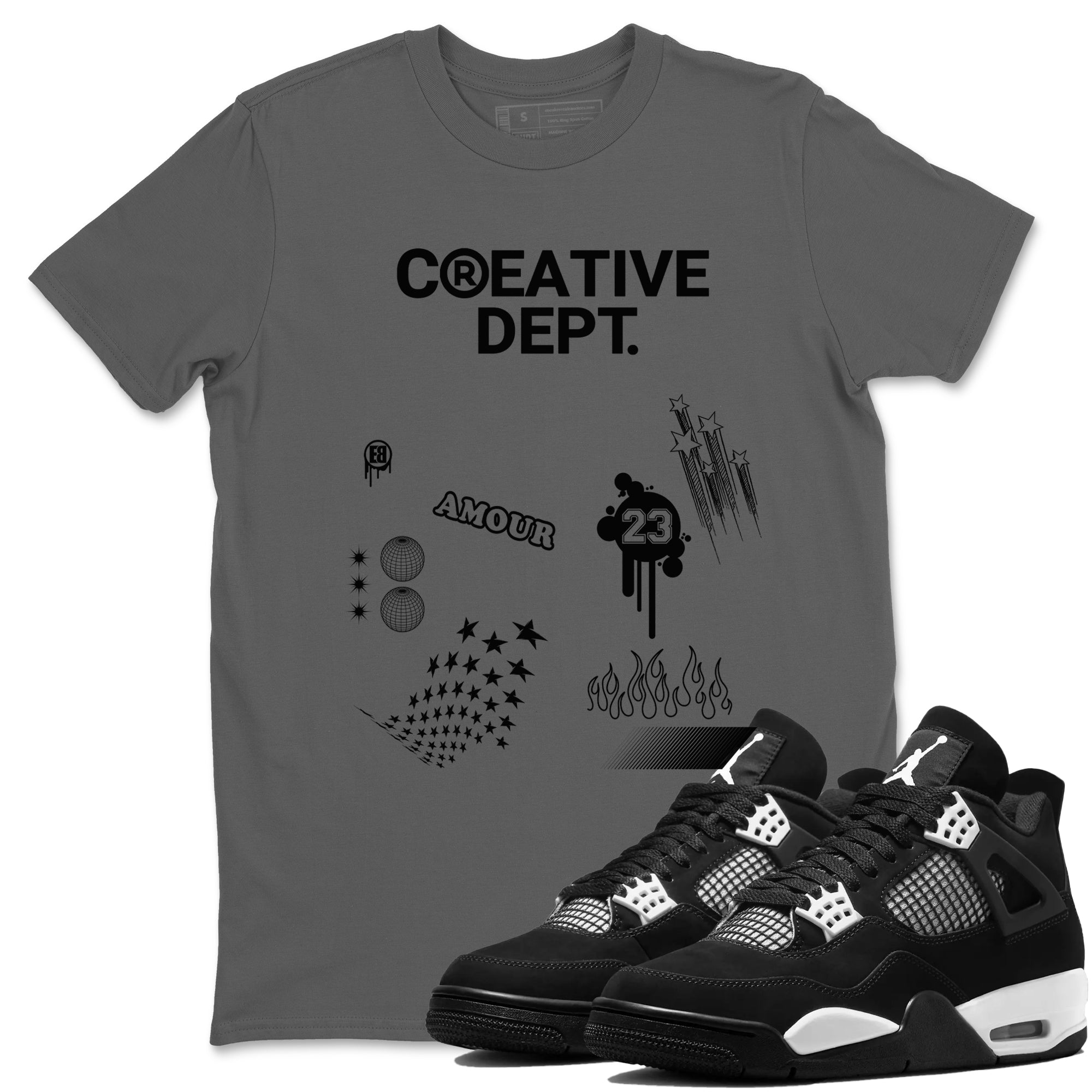 Creative Dept snkmatch Tees - Air Jordan 4 White Thunder