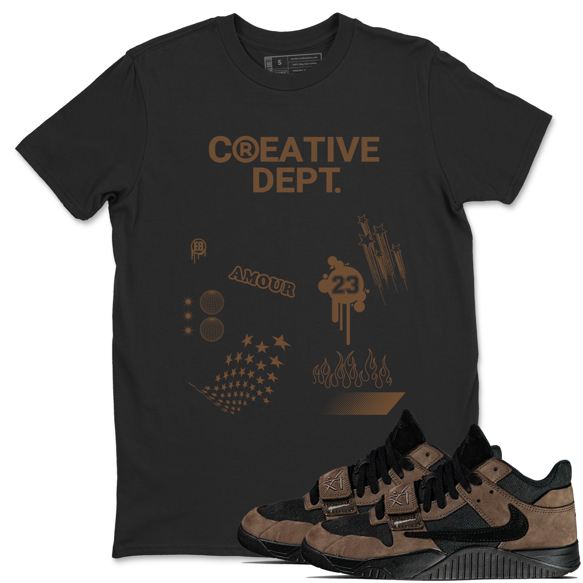 Creative Dept snkmatch Tees - Jordan Jumpman Jack Travis Scott Dark Mocha