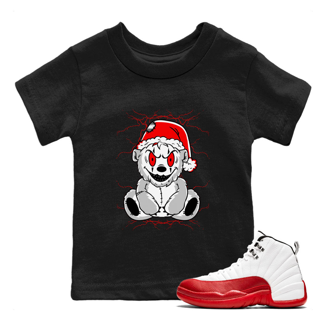 Creepy Bear snkmatch Tee Kids - Air Jordan 12 Cherry