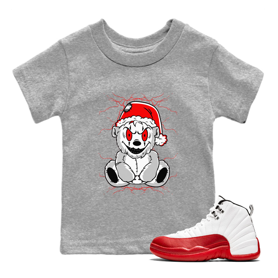 Creepy Bear snkmatch Tee Kids - Air Jordan 12 Cherry