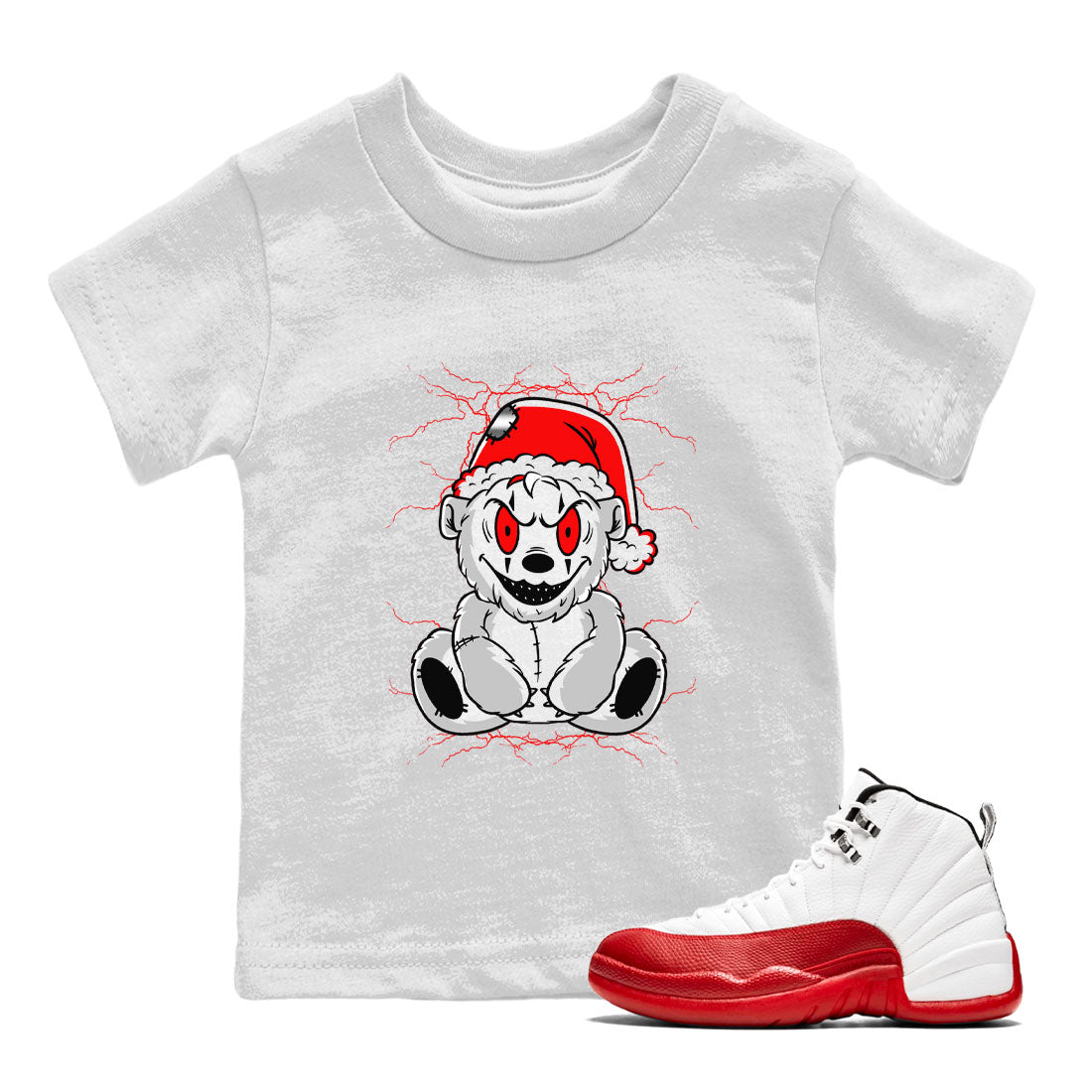 Creepy Bear snkmatch Tee Kids - Air Jordan 12 Cherry