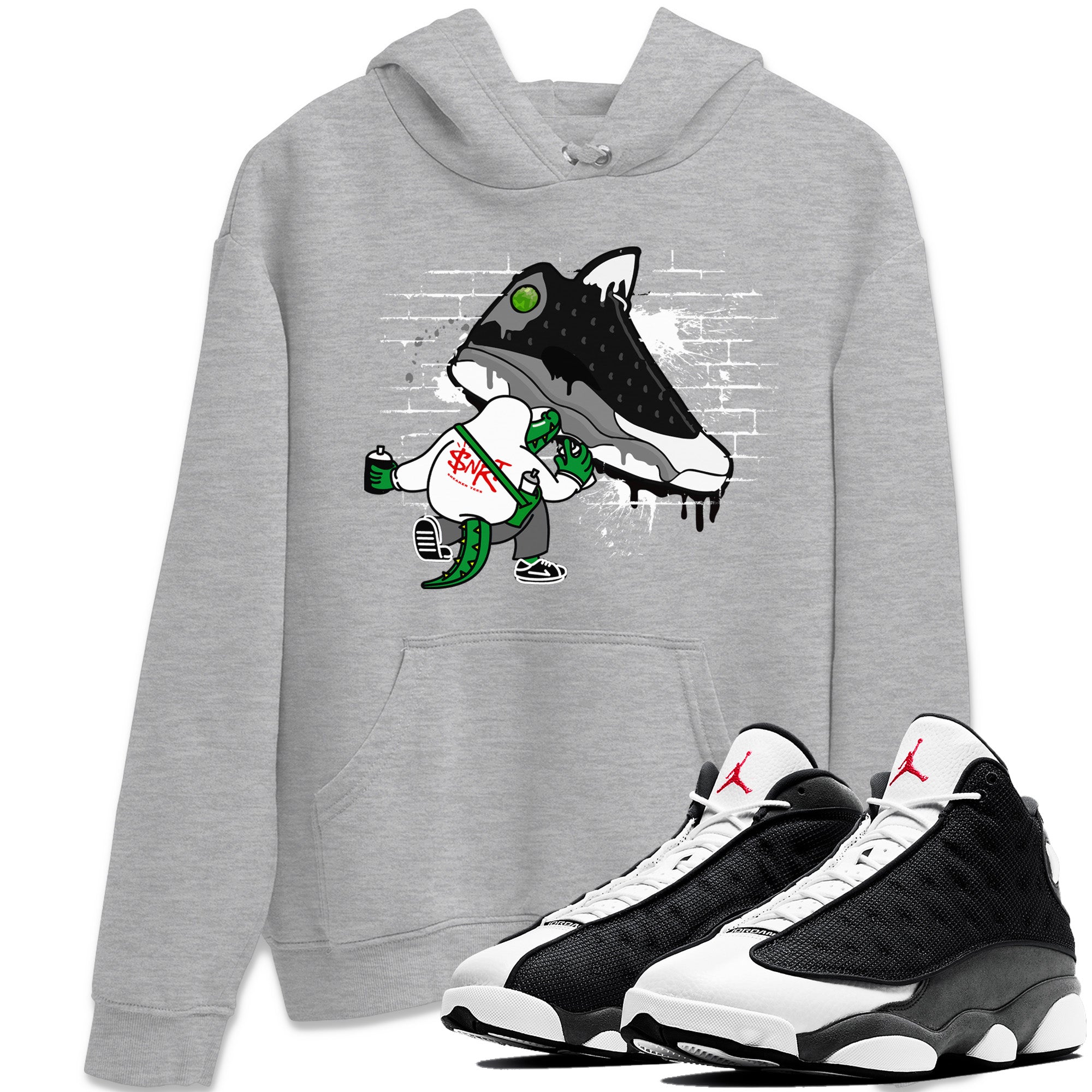 Crocodile Artist Unisex Tops - Air Jordan 13 Black Flint