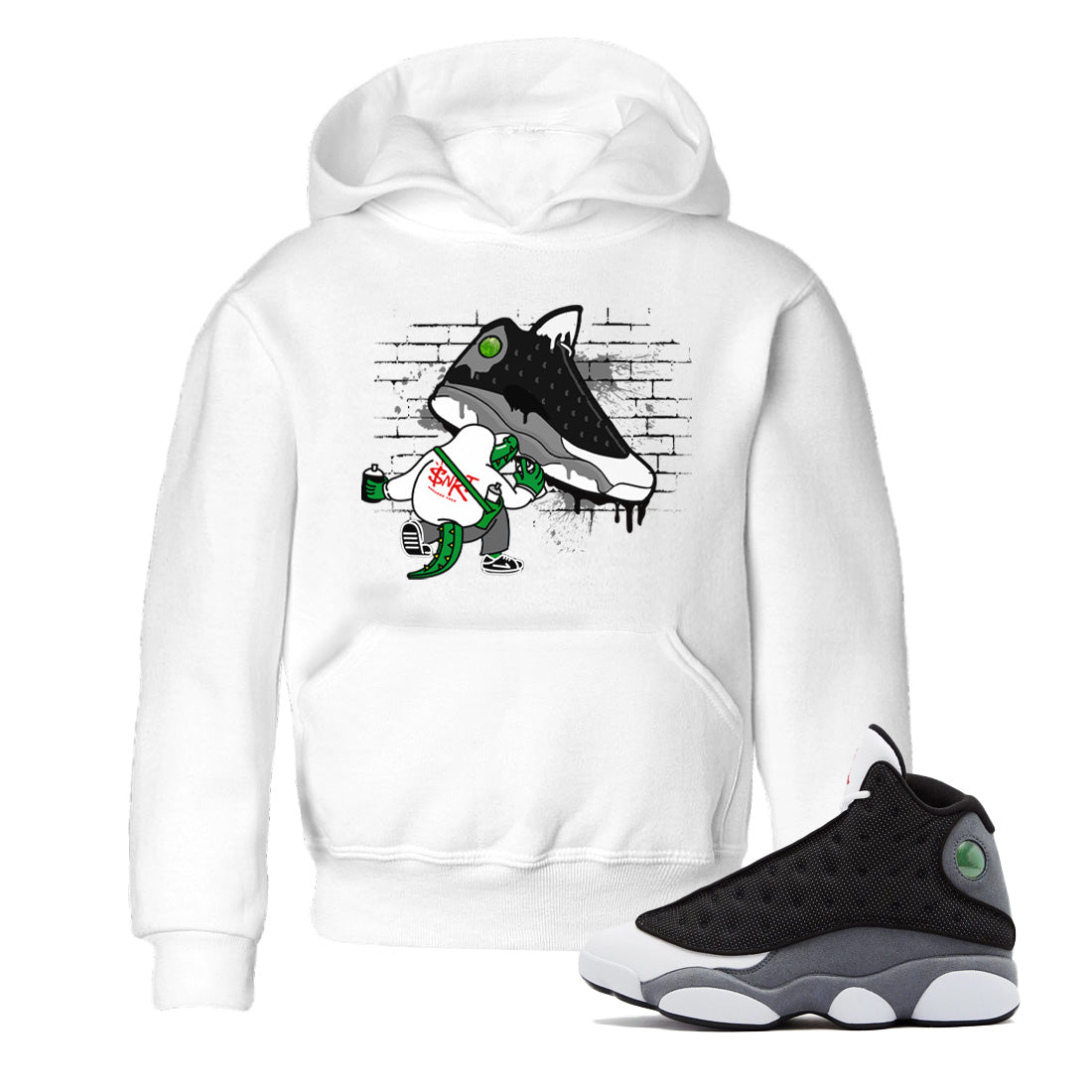 Crocodile Artist Kids Tops - Air Jordan 13 Black Flint