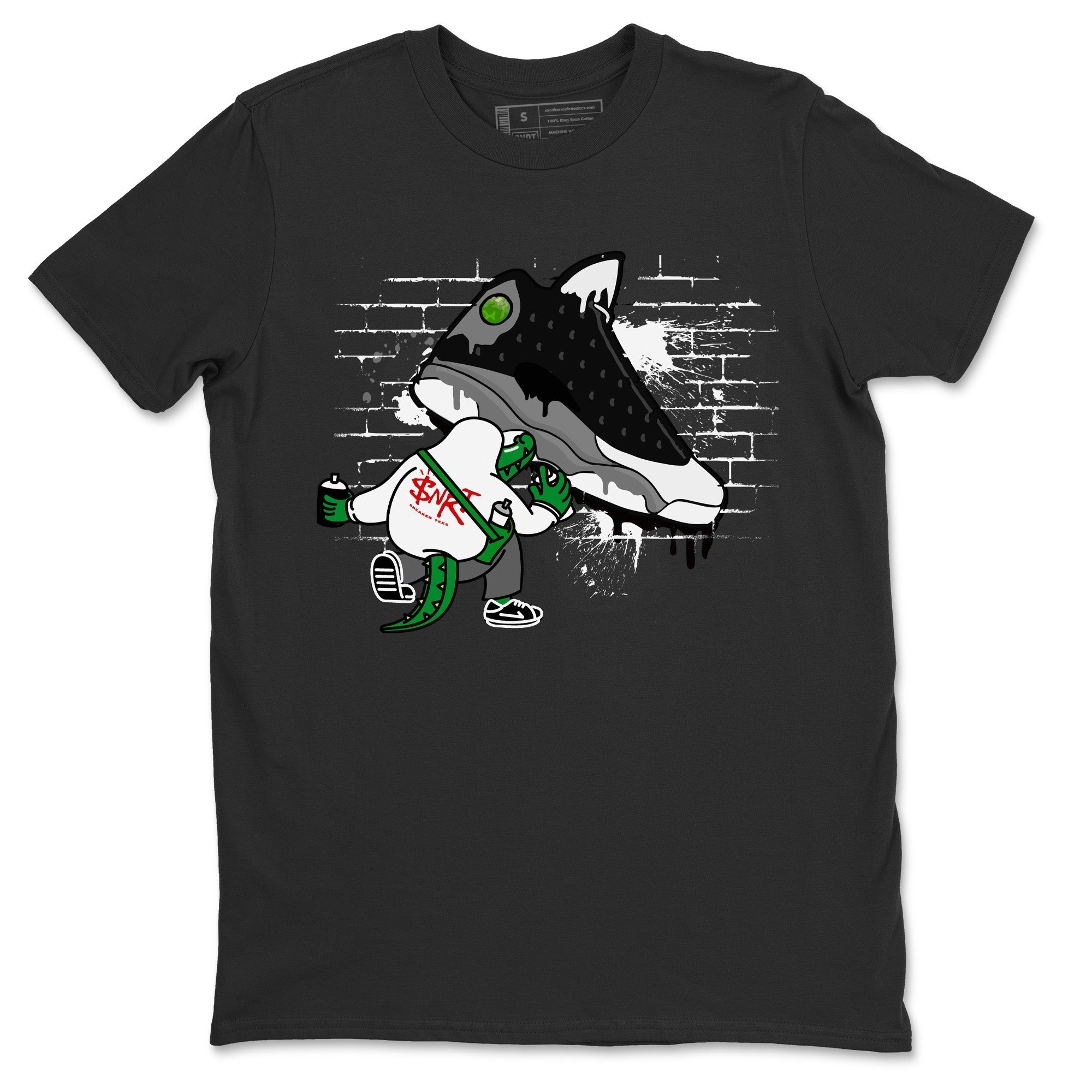 Crocodile Artist Unisex Tops - Air Jordan 13 Black Flint