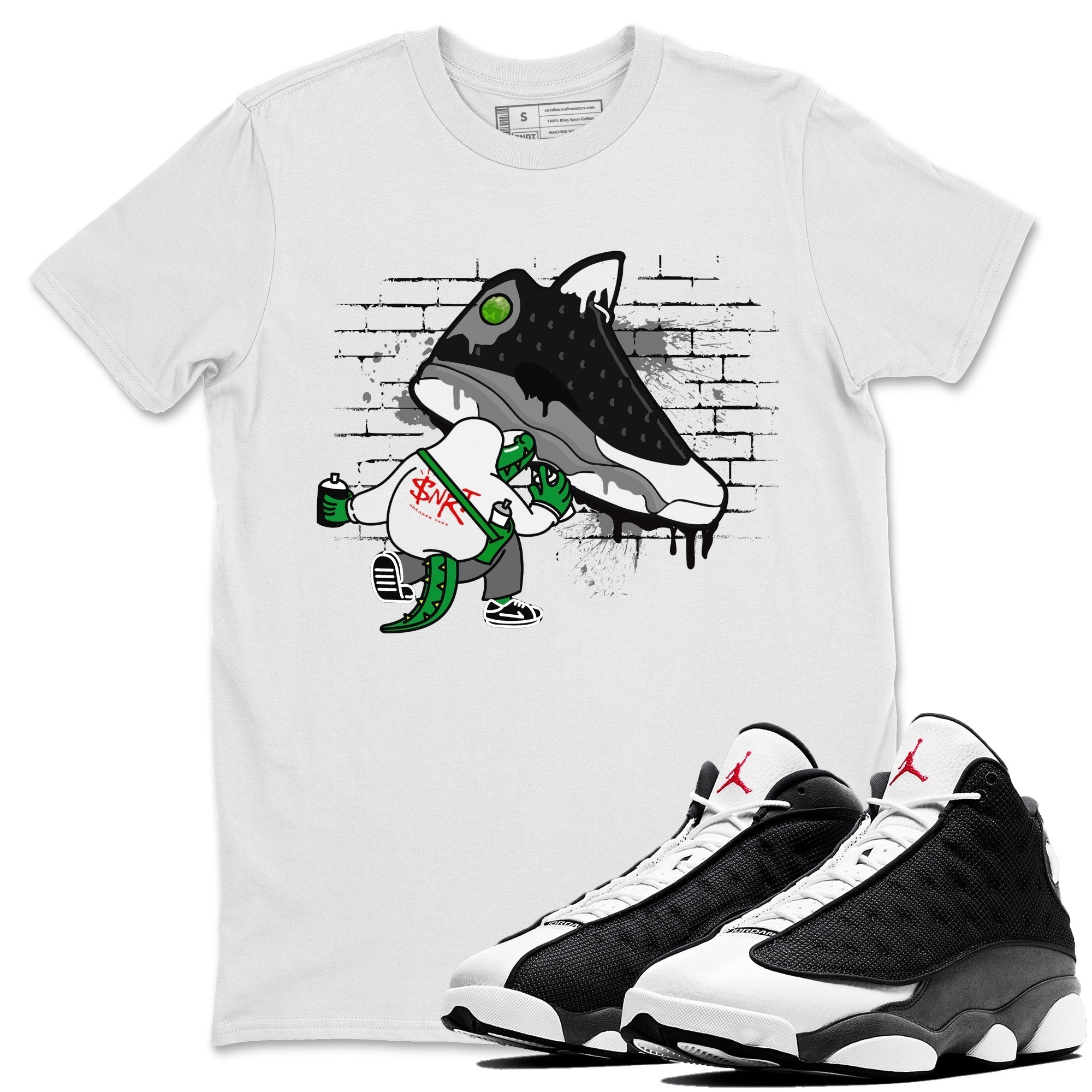 Crocodile Artist Unisex Tops - Air Jordan 13 Black Flint