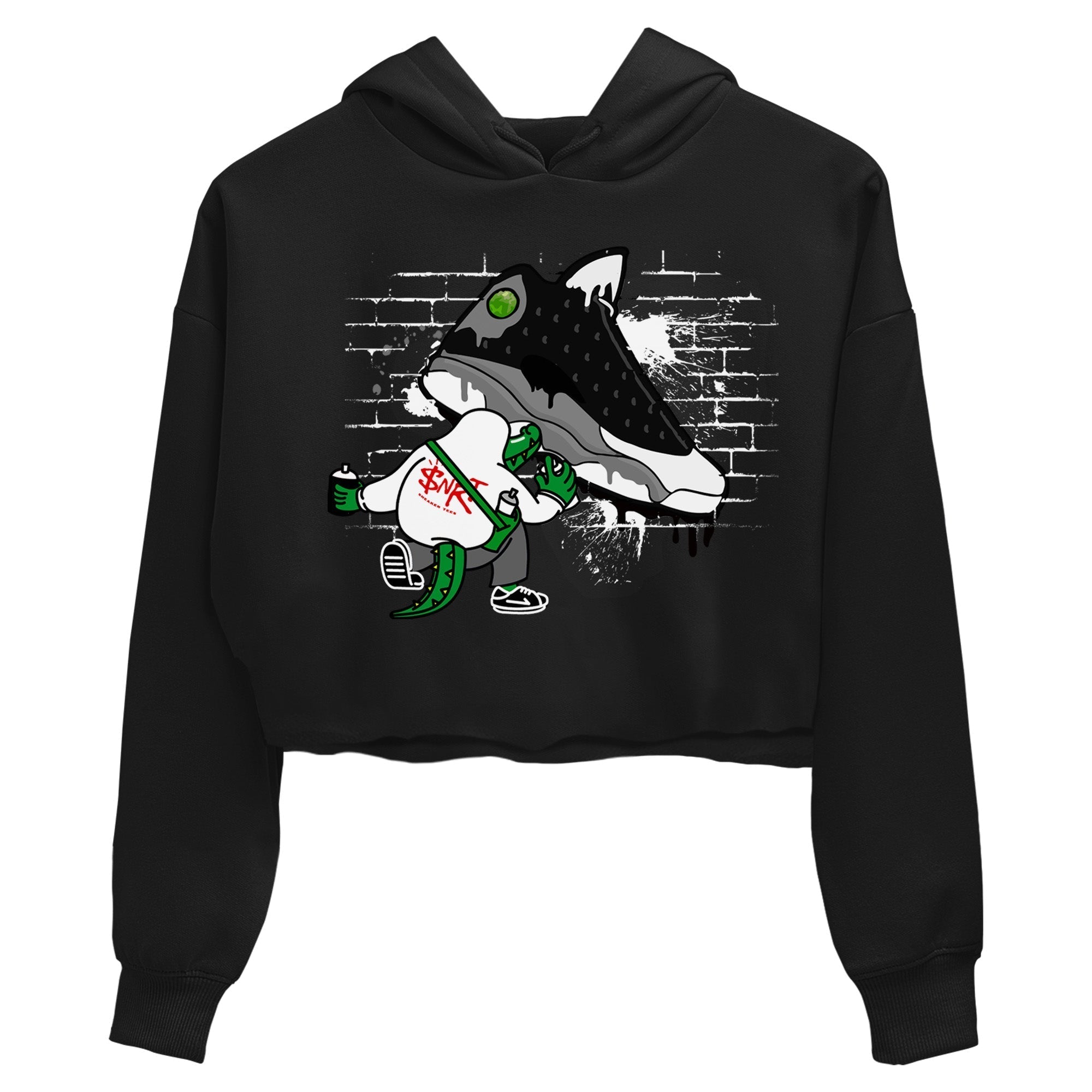 Crocodile Artist Women's Tops - Air Jordan 13 Black Flint