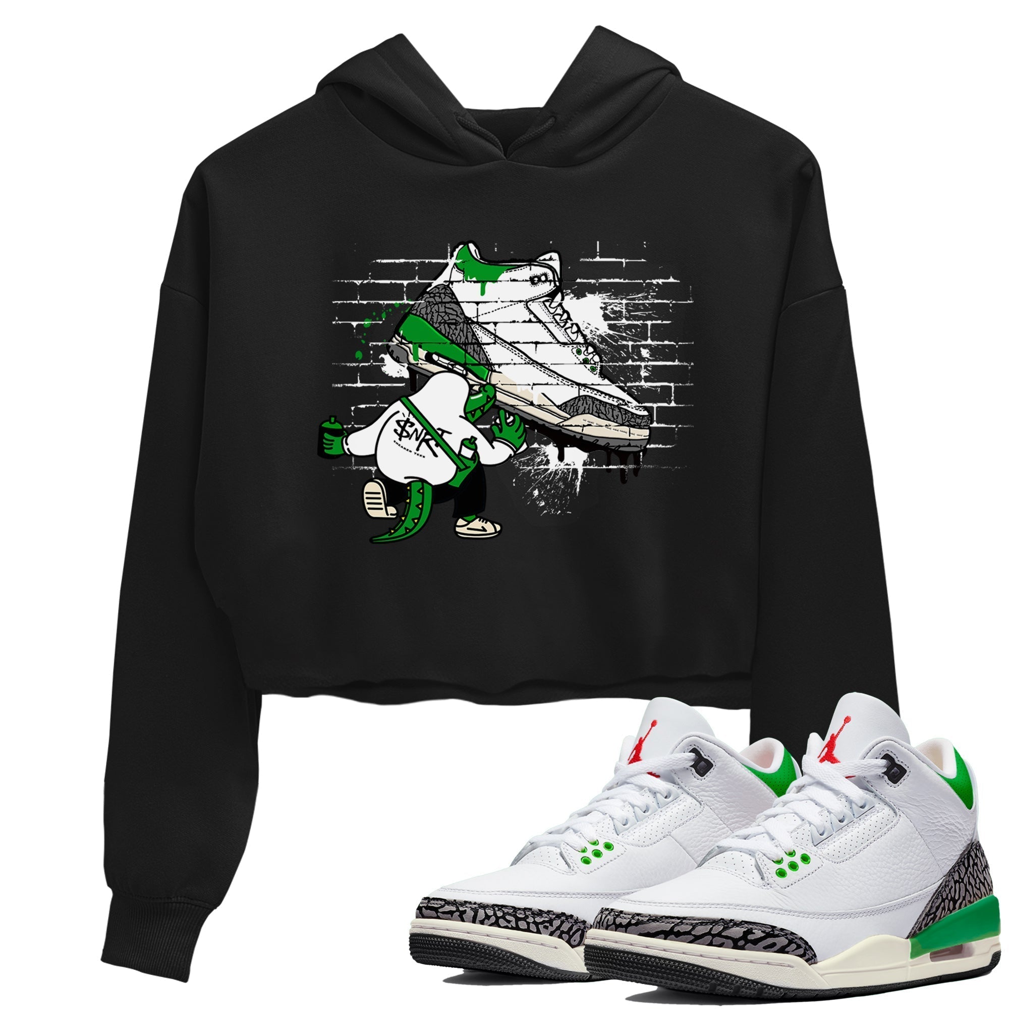 Crocodile Artist Women's Tops - Air Jordan 3 Lucky Green