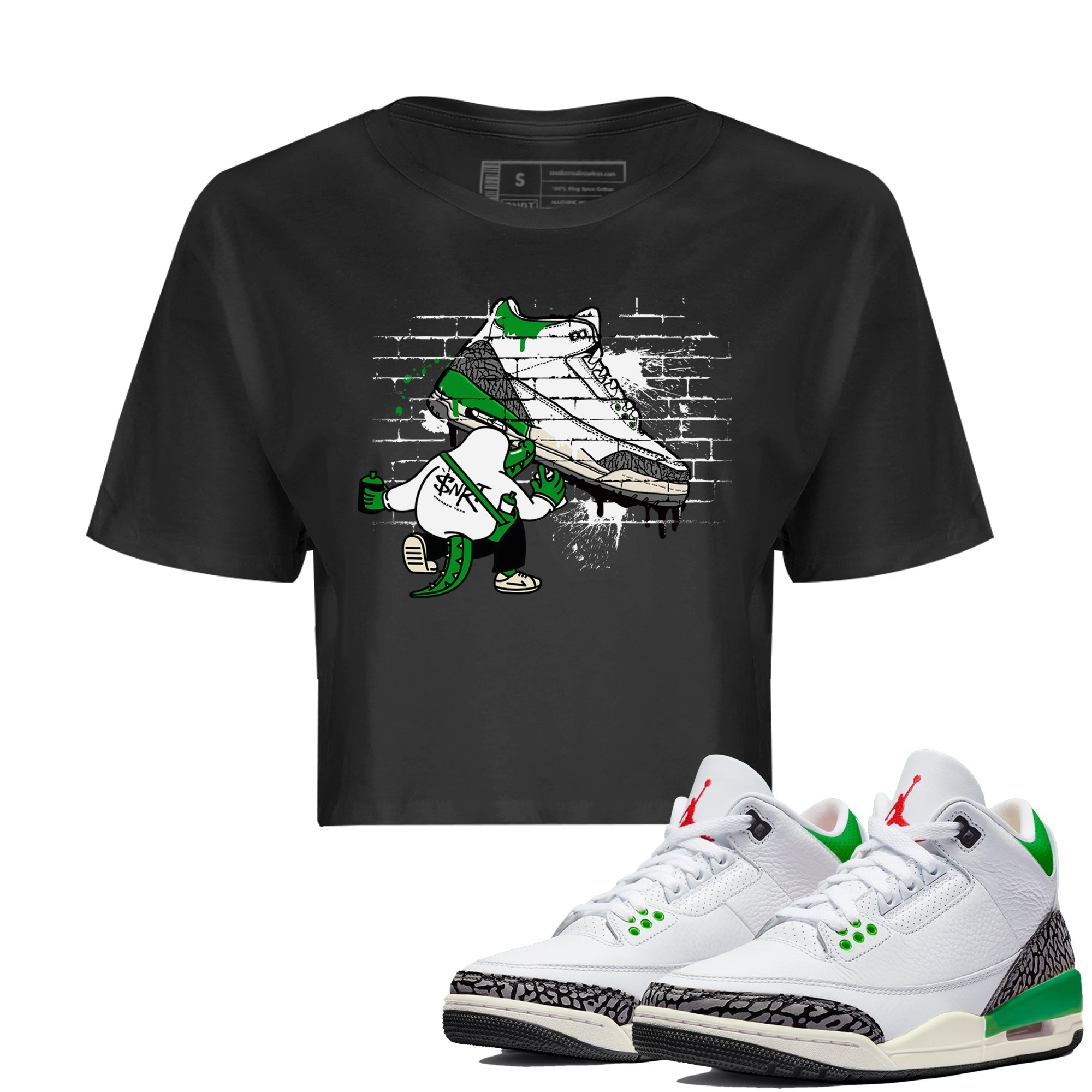 Crocodile Artist Women's Tops - Air Jordan 3 Lucky Green