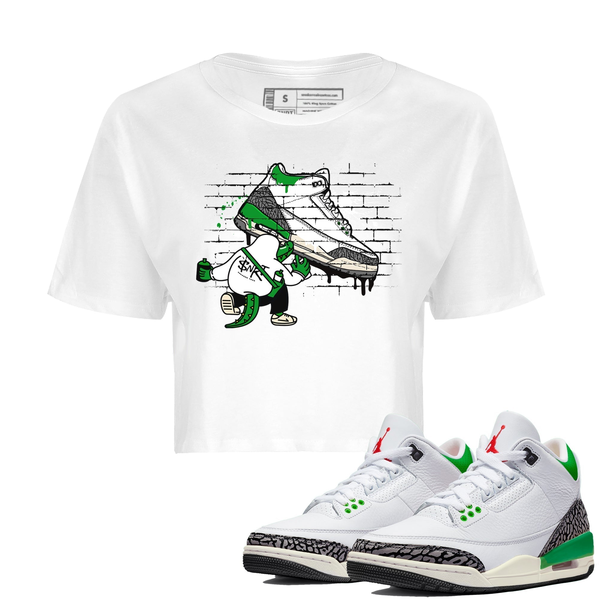 Crocodile Artist Women's Tops - Air Jordan 3 Lucky Green