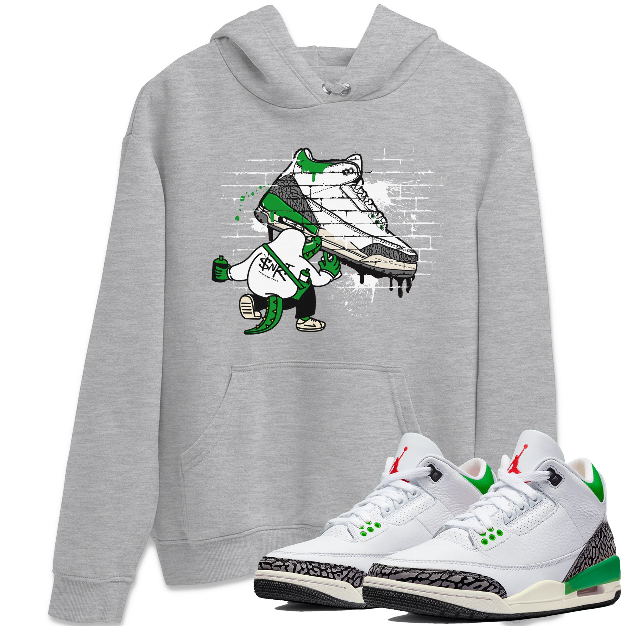 Crocodile Artist Unisex Tops - Air Jordan 3 Lucky Green