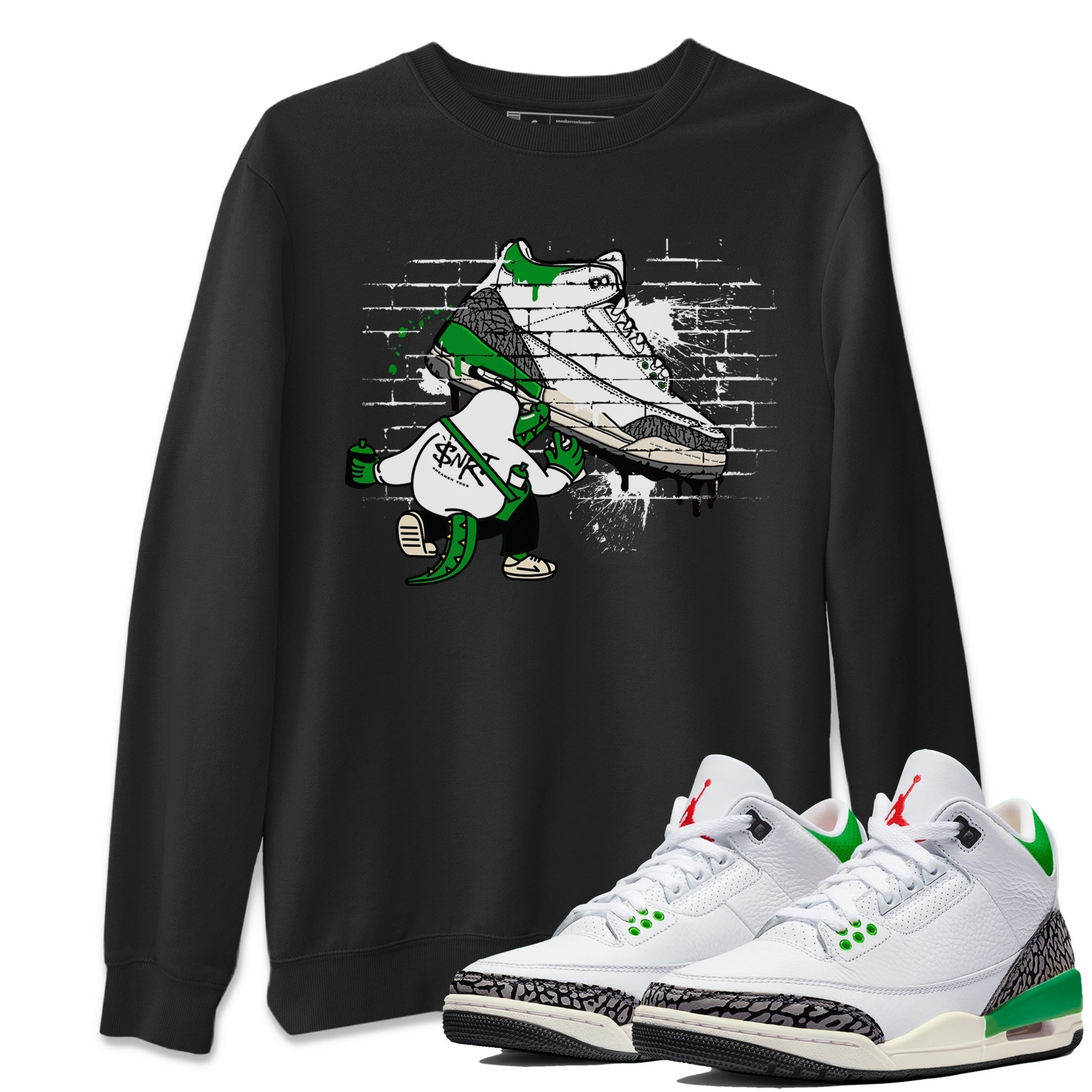 Crocodile Artist Unisex Tops - Air Jordan 3 Lucky Green
