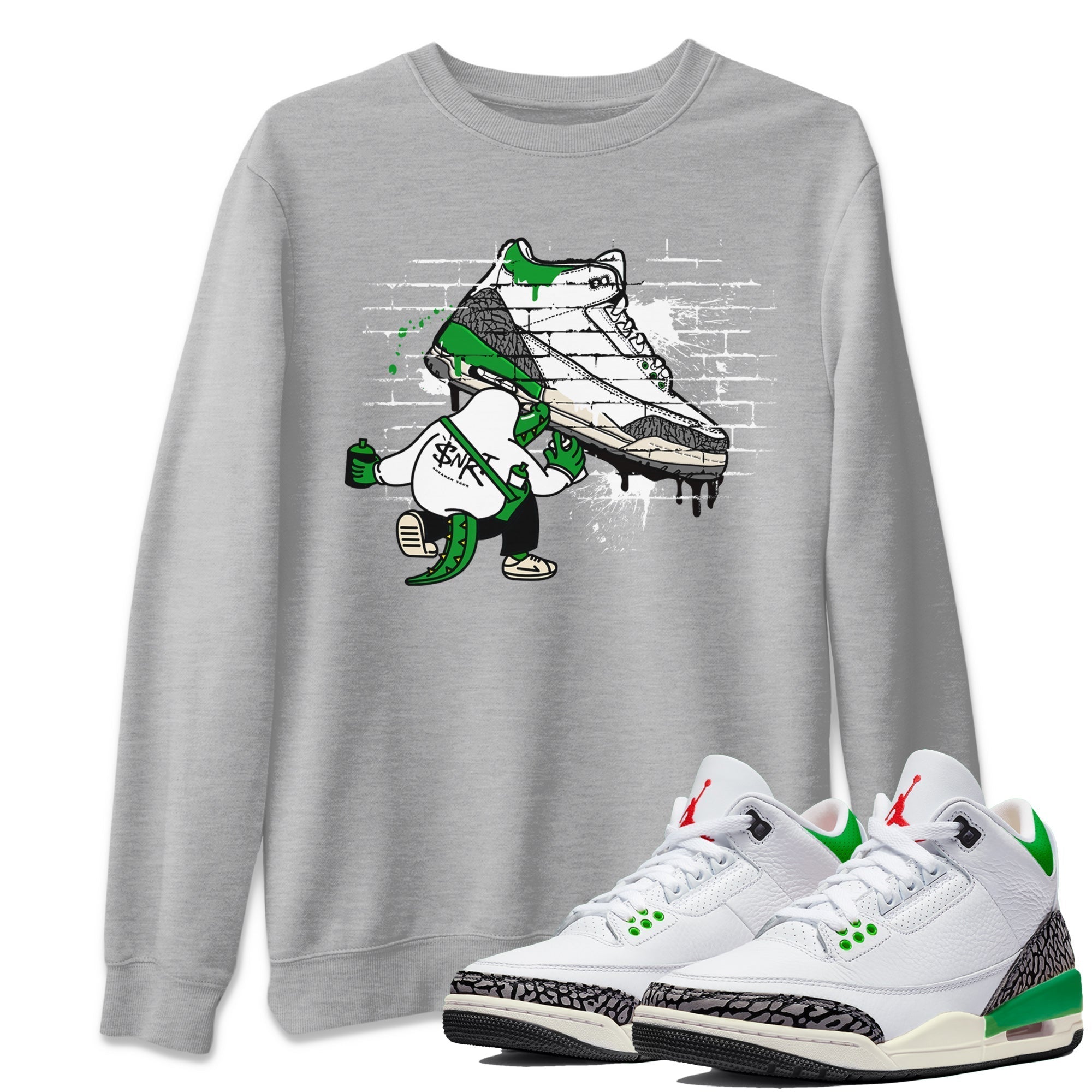 Crocodile Artist Unisex Tops - Air Jordan 3 Lucky Green