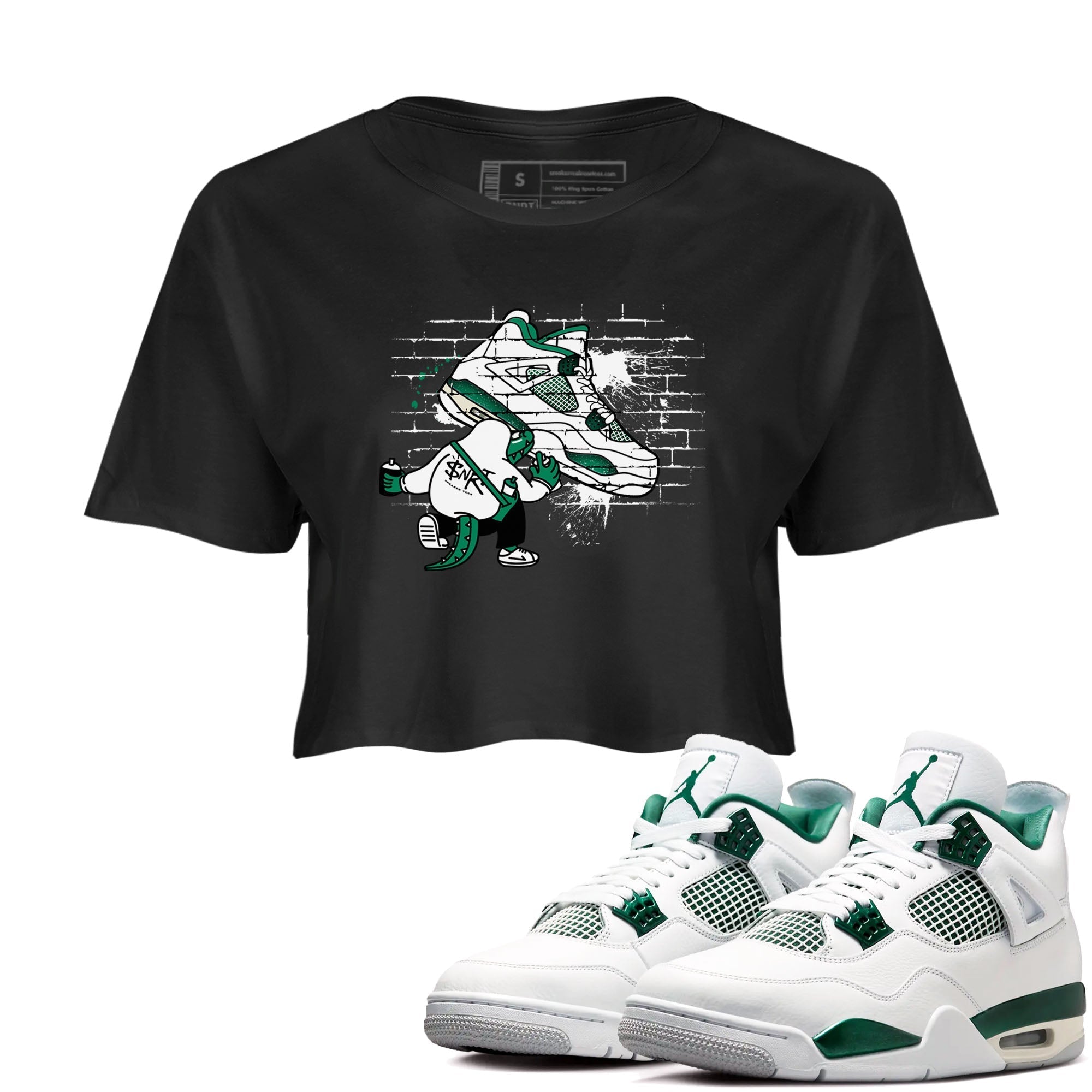 Crocodile Artist snkmatch Women's Top - Air Jordan 4 Oxidized Green