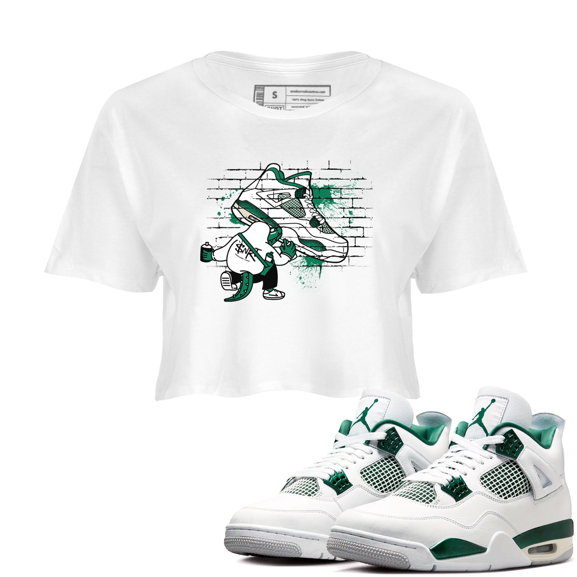 Crocodile Artist snkmatch Women's Top - Air Jordan 4 Oxidized Green