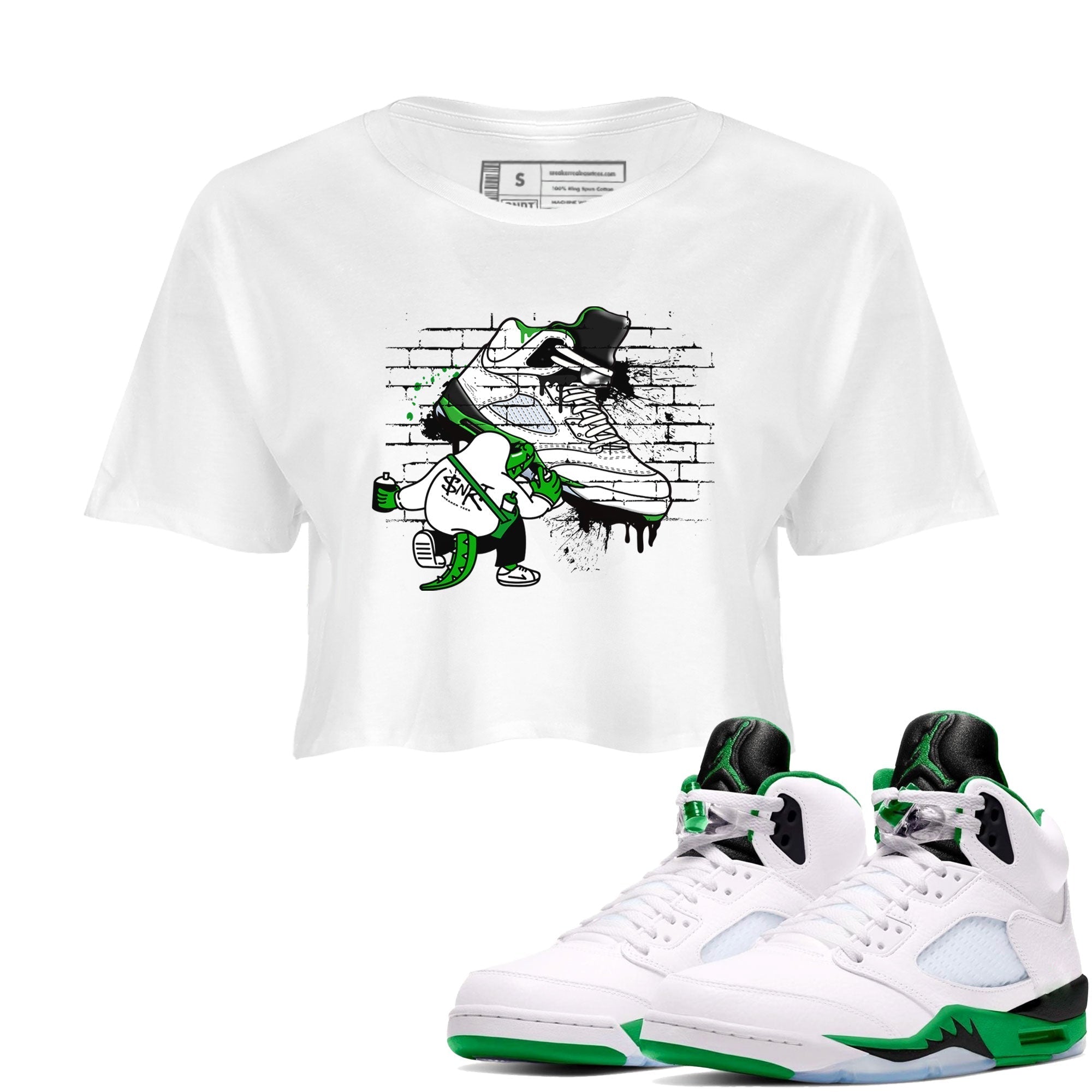 Crocodile Artist snkmatch Women's Top - Air Jordan 5 Lucky Green