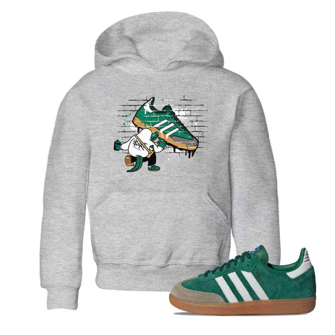 Crocodile Artist snkmatch Tee Kids - Samba Collegiate Green Gum