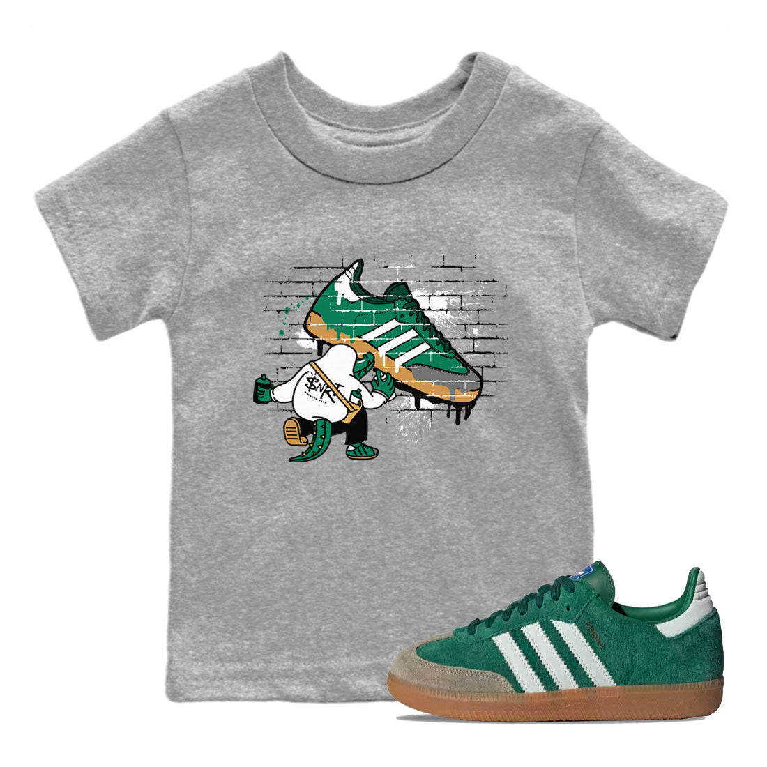 Crocodile Artist snkmatch Tee Kids - Samba Collegiate Green Gum