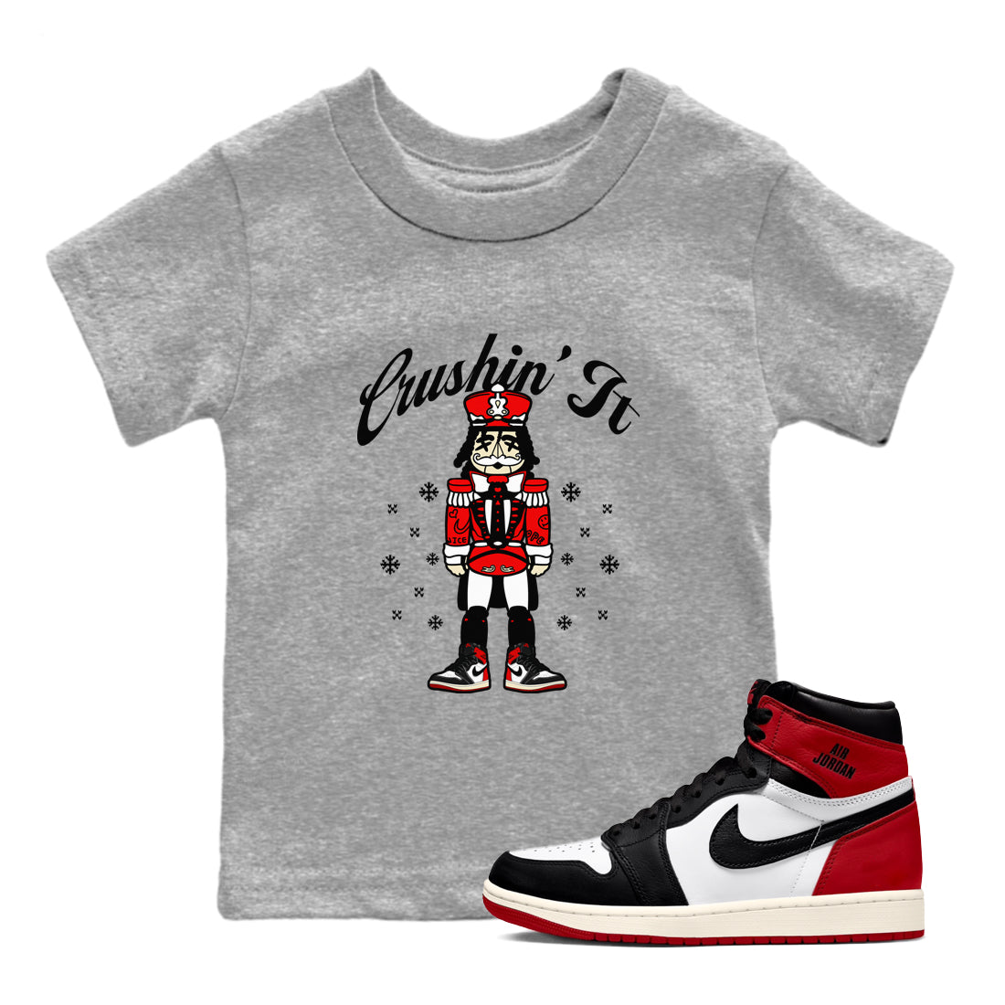 Crushin' It snkmatch Tees Kids - Air Jordan 1 Black Toe Reimagined