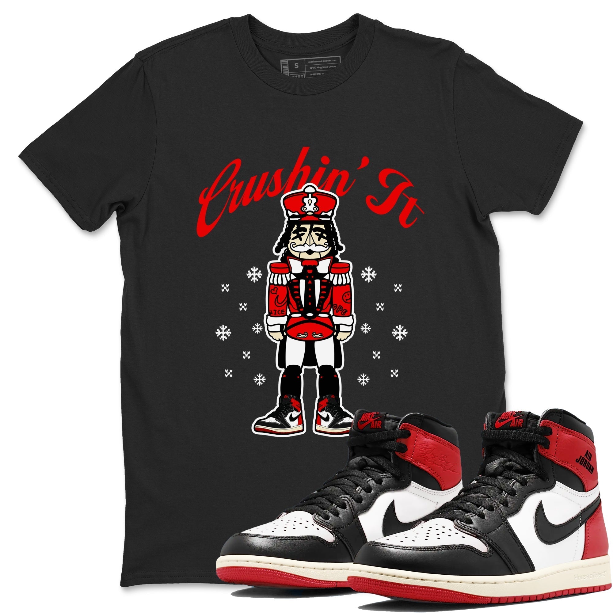 Crushin' It snkmatch Tees - Air Jordan 1 Black Toe Reimagined