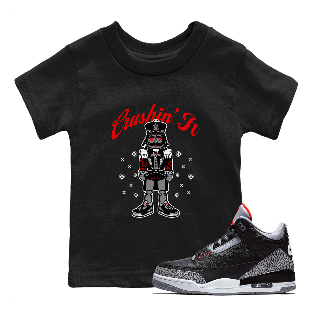 Crushin' It snkmatch Tees Kids - Air Jordan 3 Black Cement
