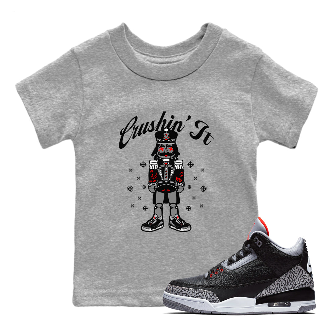 Crushin' It snkmatch Tees Kids - Air Jordan 3 Black Cement