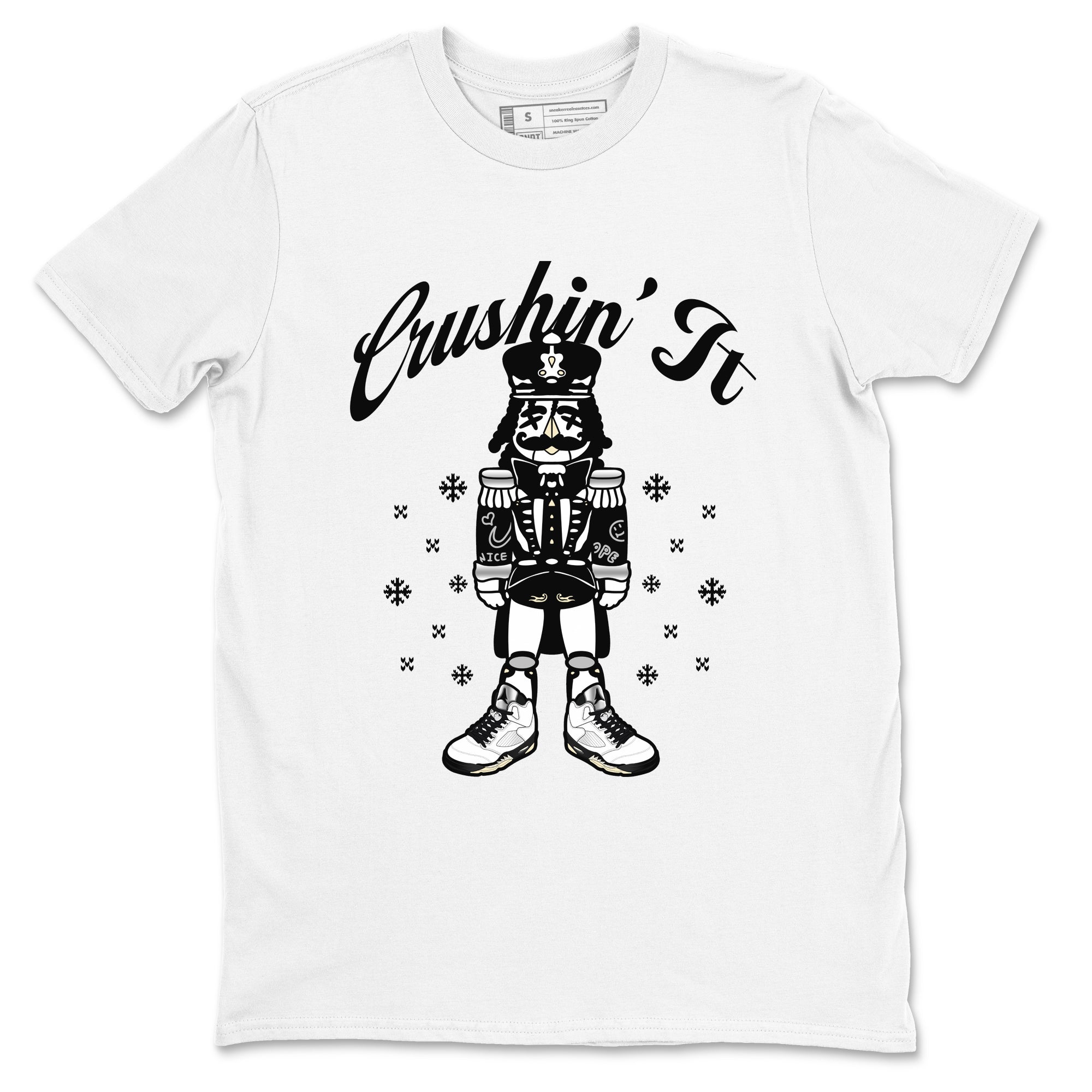 Crushin' It snkmatch Tees - Air Jordan 5 White Black