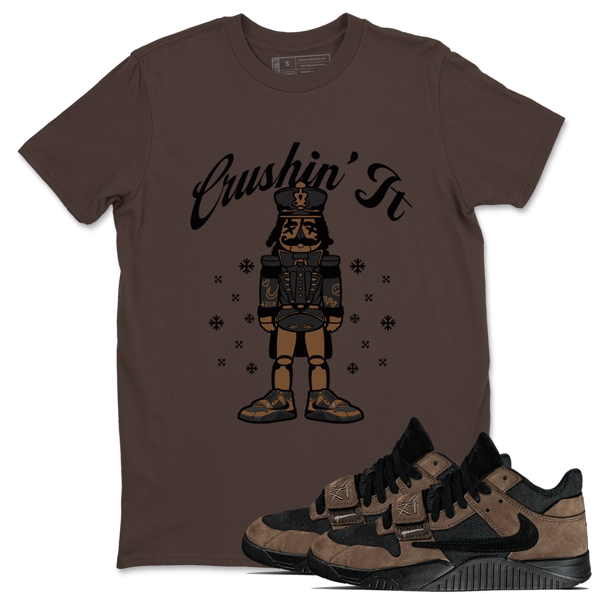 Crushin' It snkmatch Tees - Jordan Jumpman Jack Travis Scott Dark Mocha