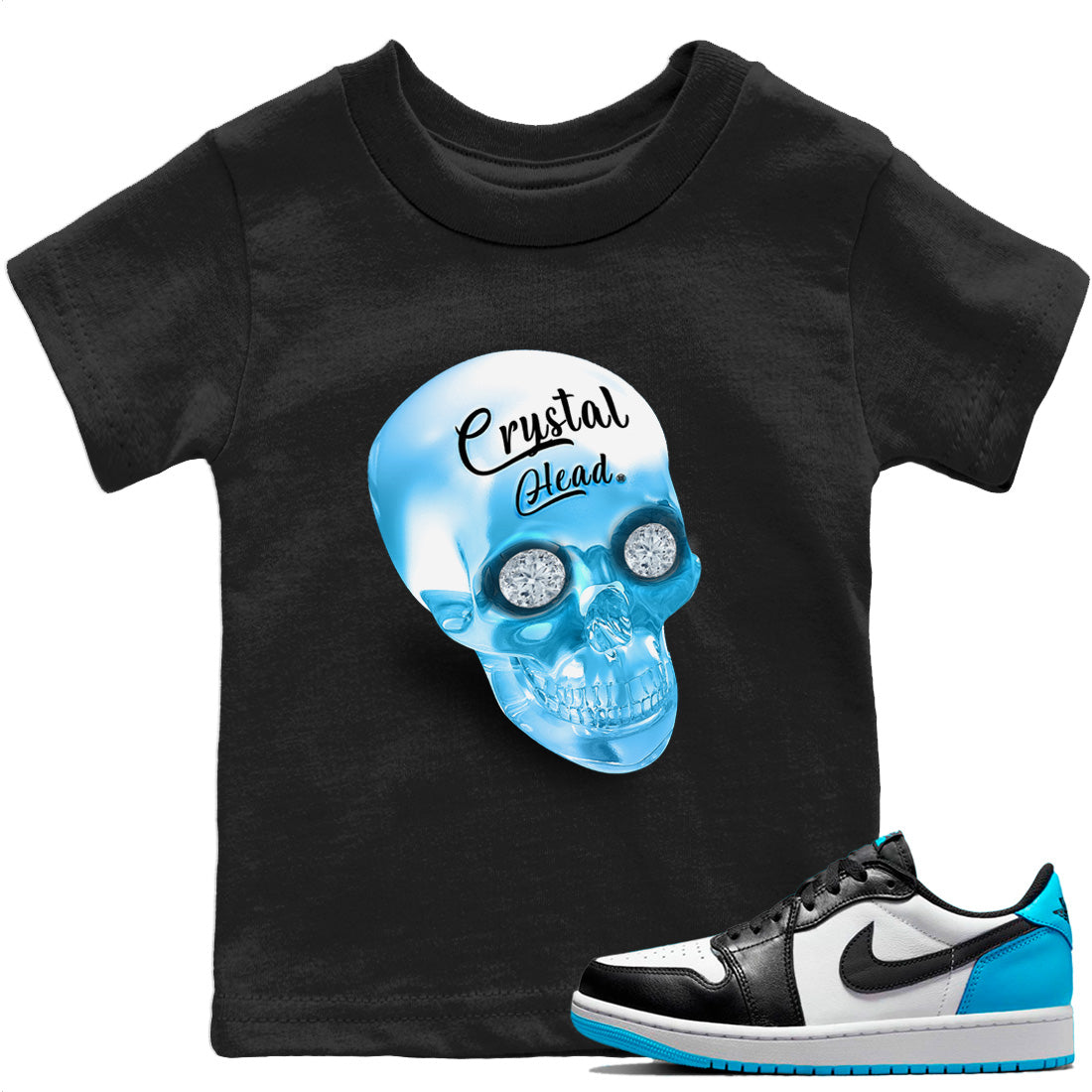Crystal Head Kids Tops - Air Jordan 1 Powder Blue