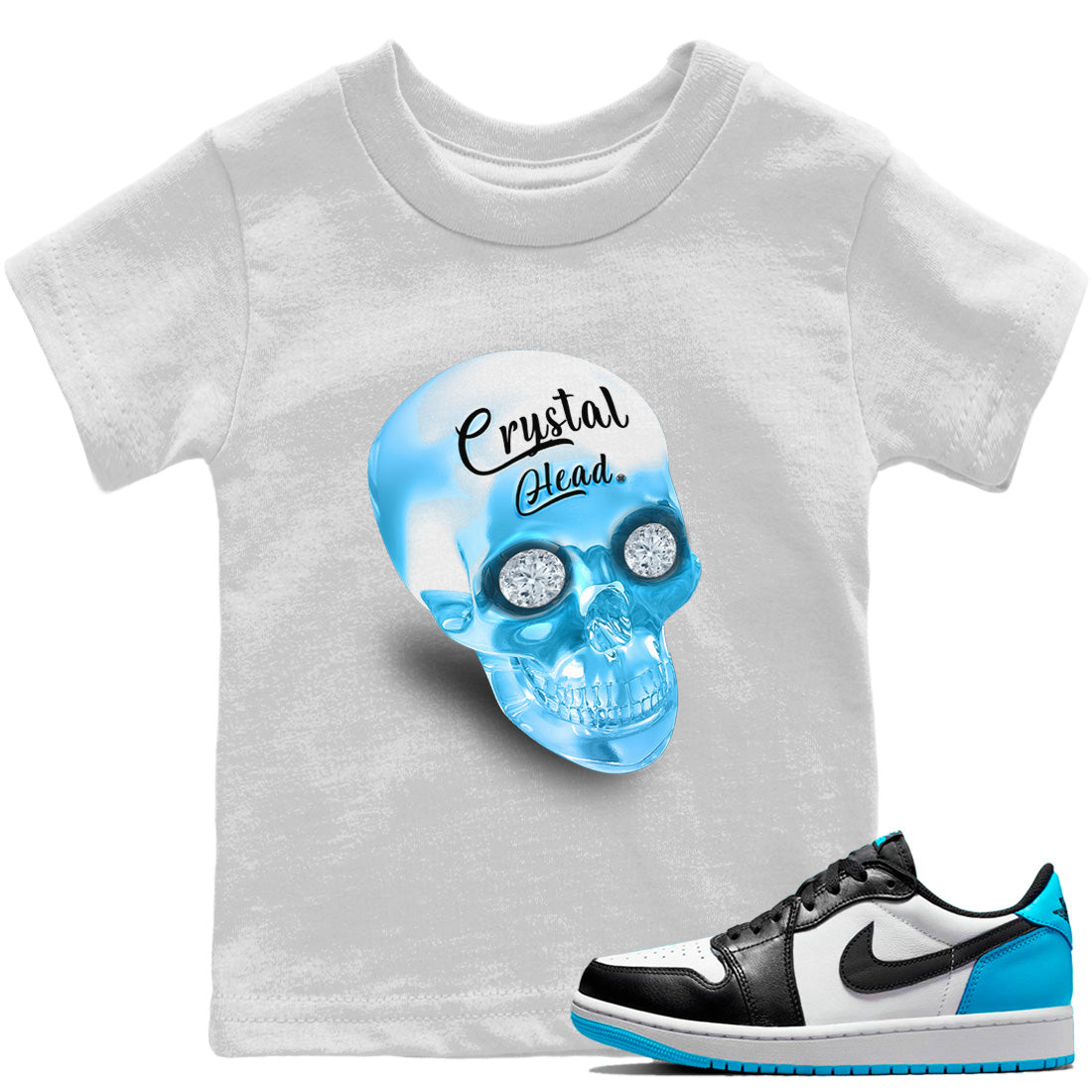 Crystal Head Kids Tops - Air Jordan 1 Powder Blue